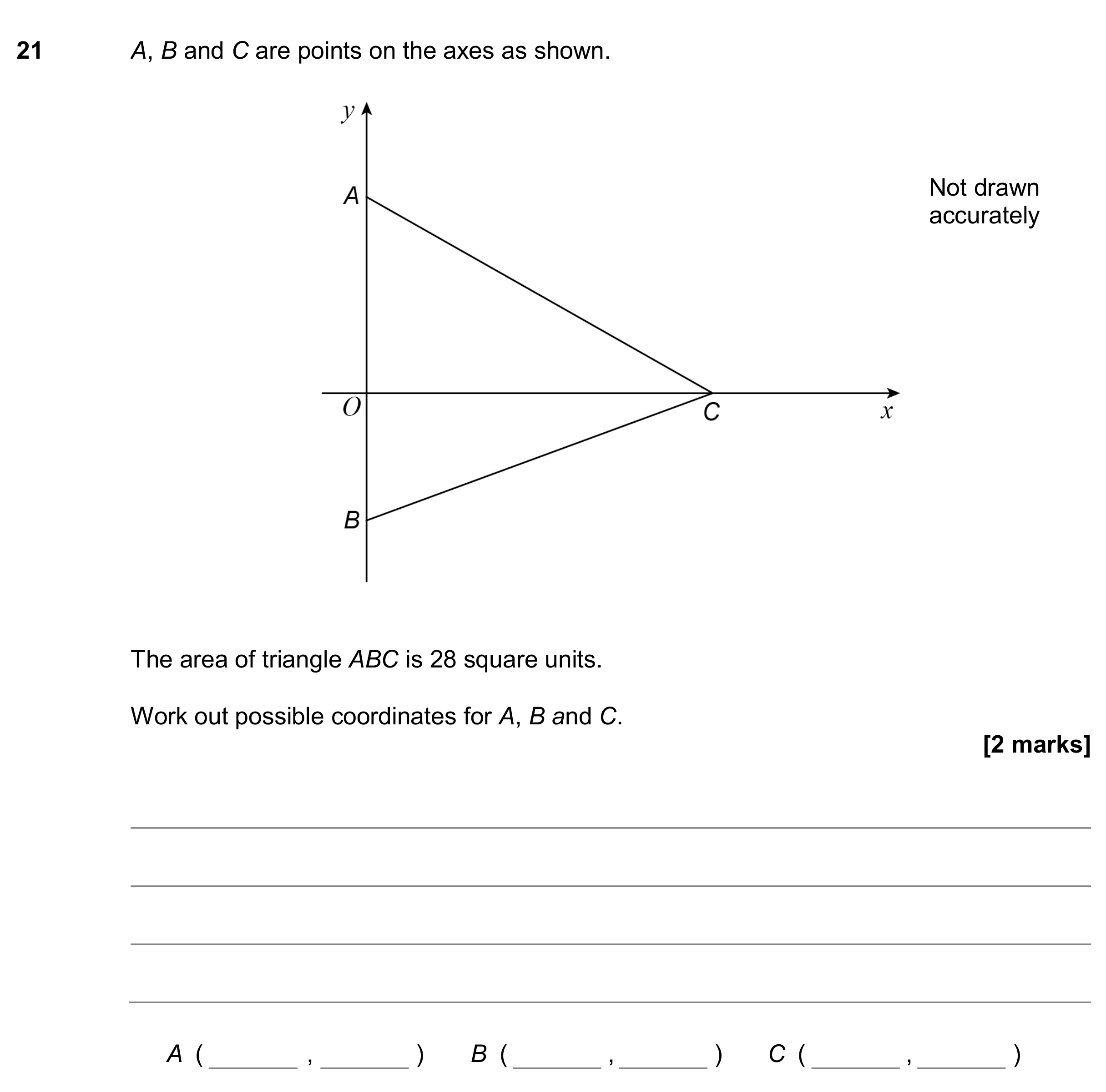 Question 21 — Perimeter and Area, Coordinates — AQA GCSE November 2017
