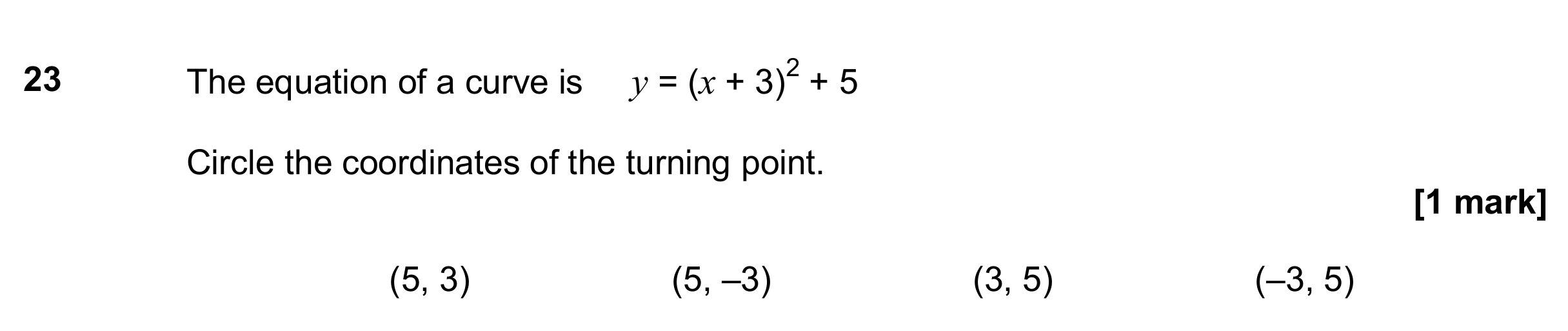 Question 23 — Quadratic Equations — AQA GCSE November 2017