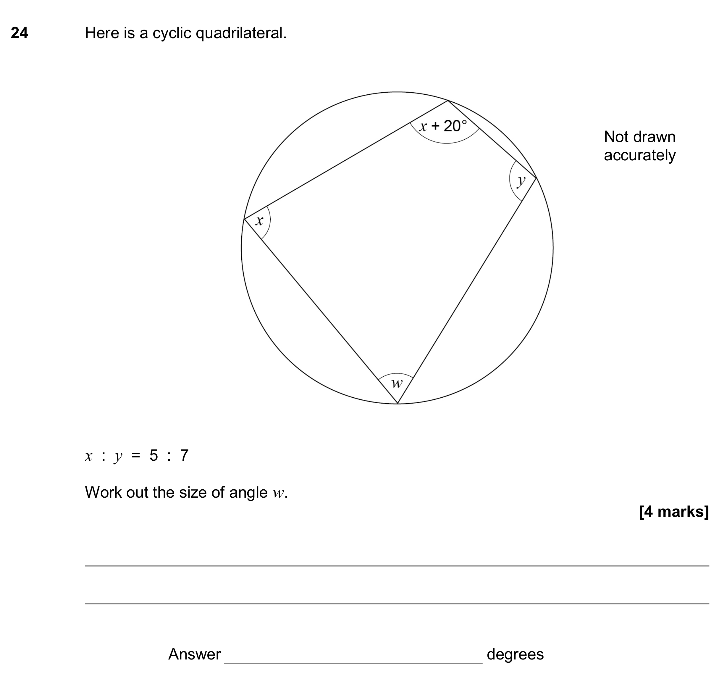 Question 24 — Circle Theorems, Ratios — AQA GCSE November 2017