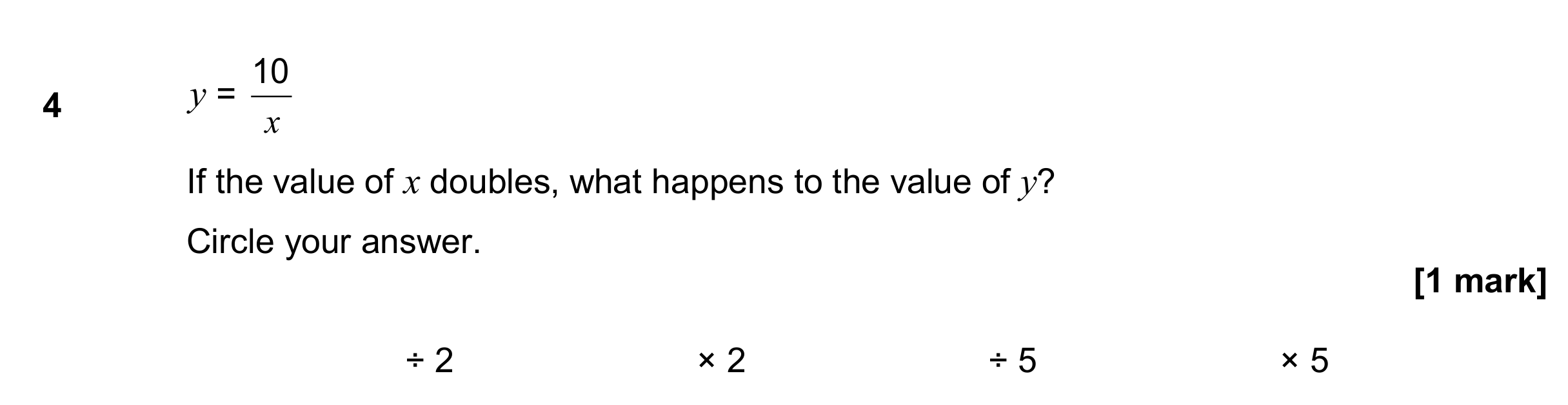 Question 4 — Formulae — AQA GCSE November 2017