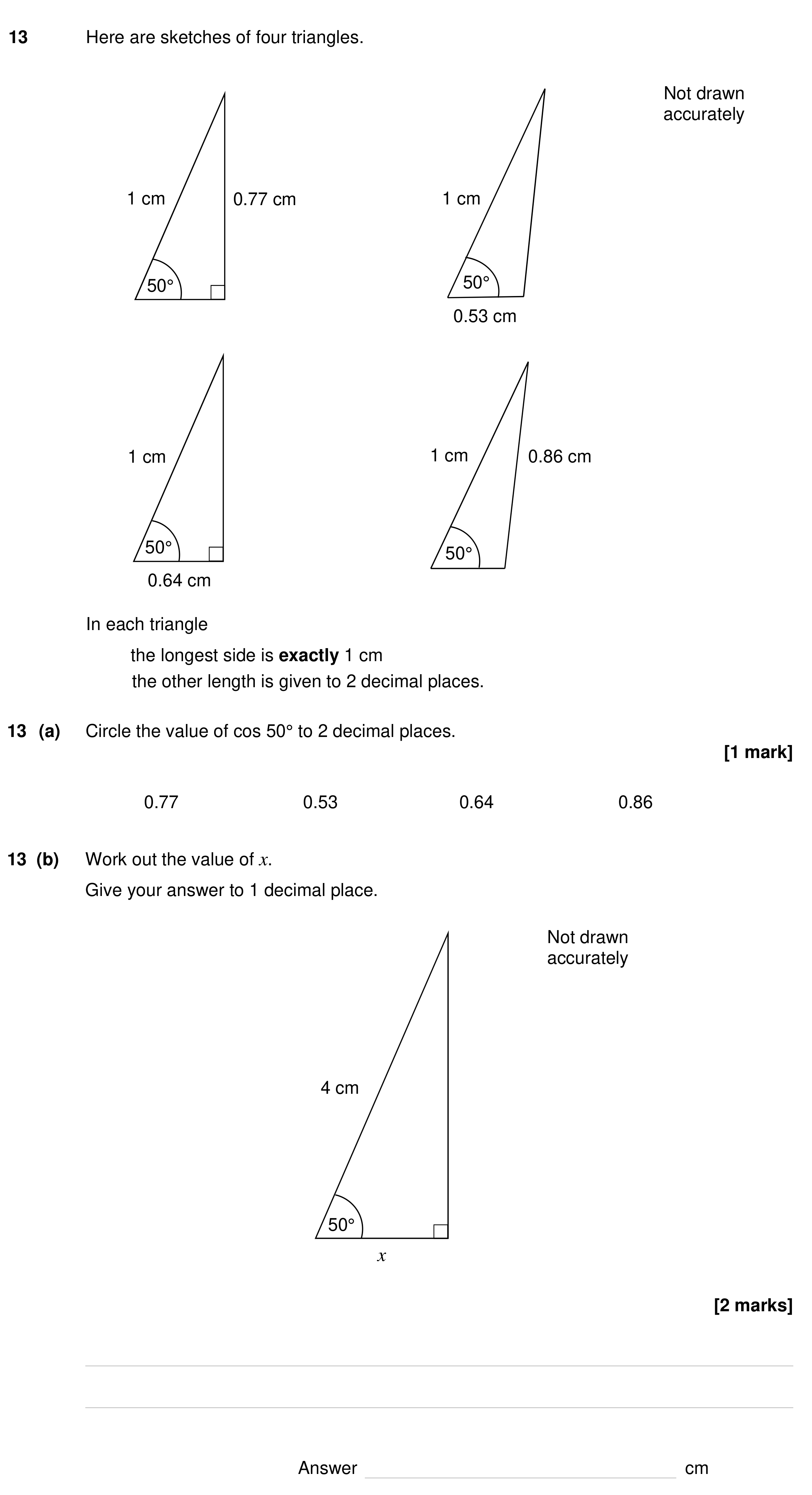 Question 13 — Trigonometry — AQA GCSE Specimen