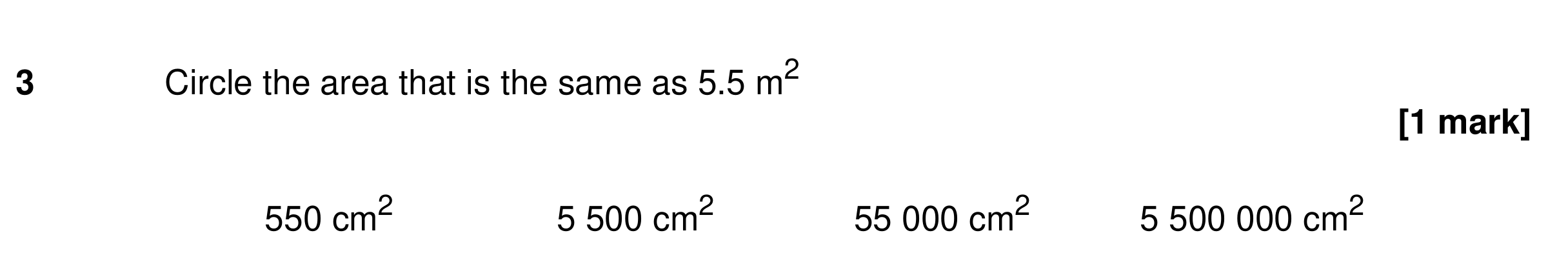 Question 3 — Unit Conversions — AQA GCSE Specimen