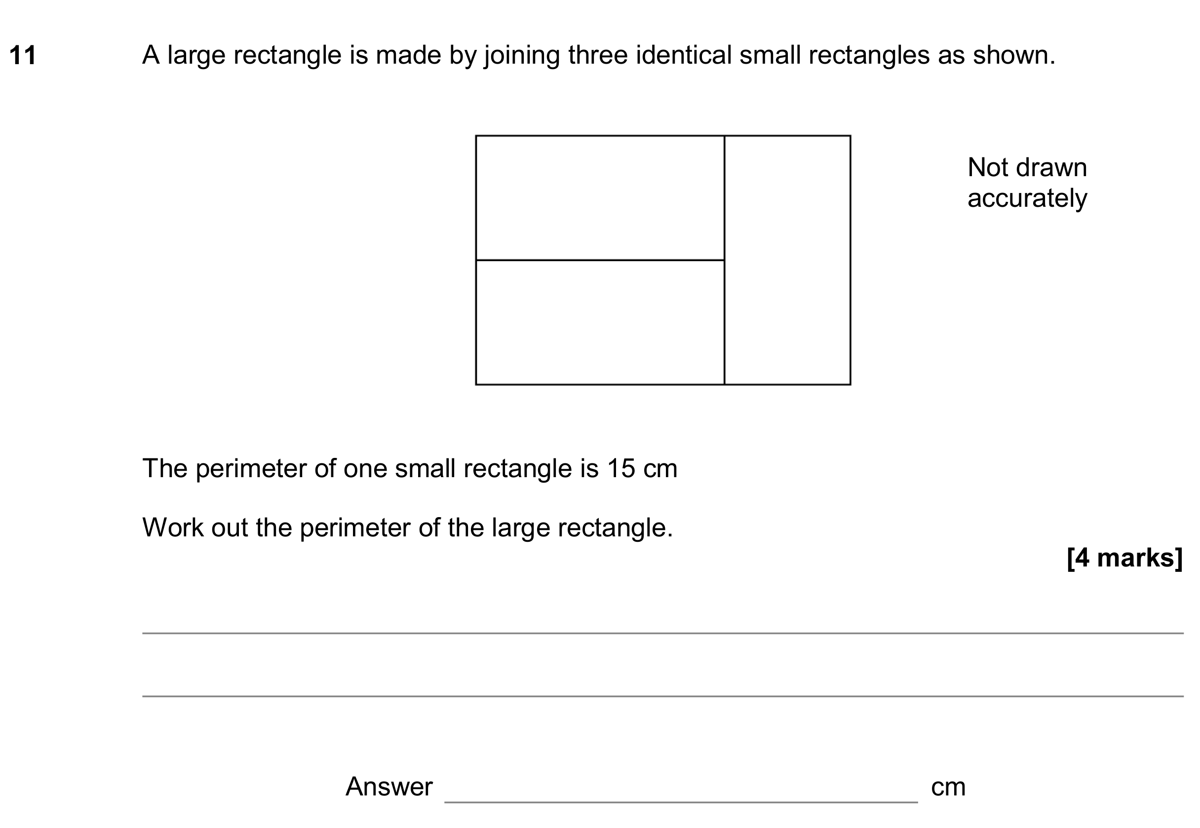 Question 11 — Perimeter and Area — AQA GCSE June 2018