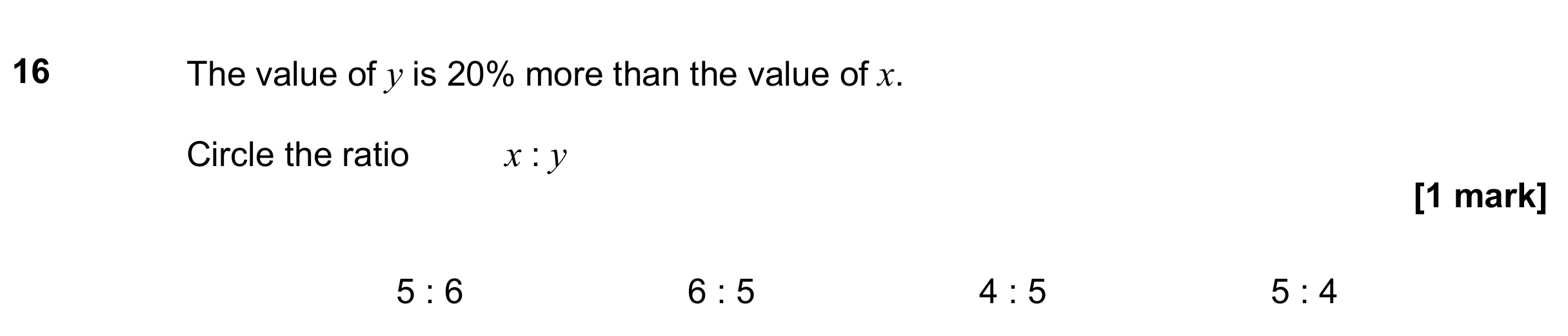Question 16 — Ratios, Percentages — AQA GCSE June 2018