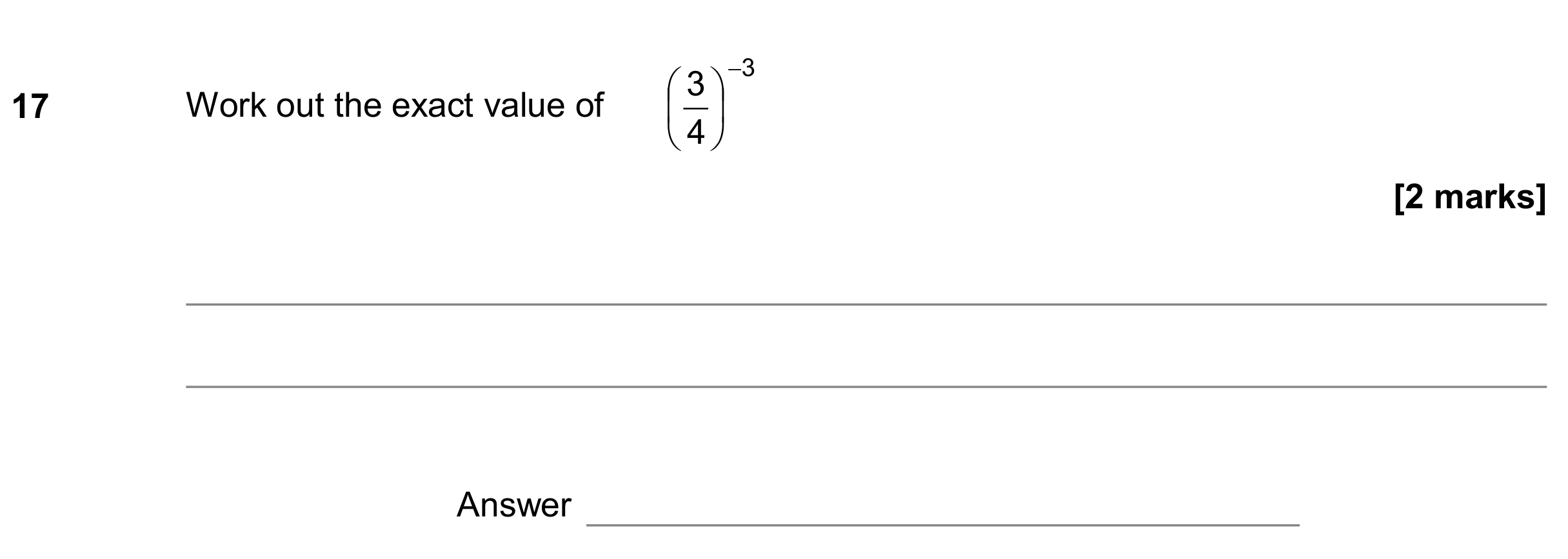 Question 17 — Powers — AQA GCSE November 2018