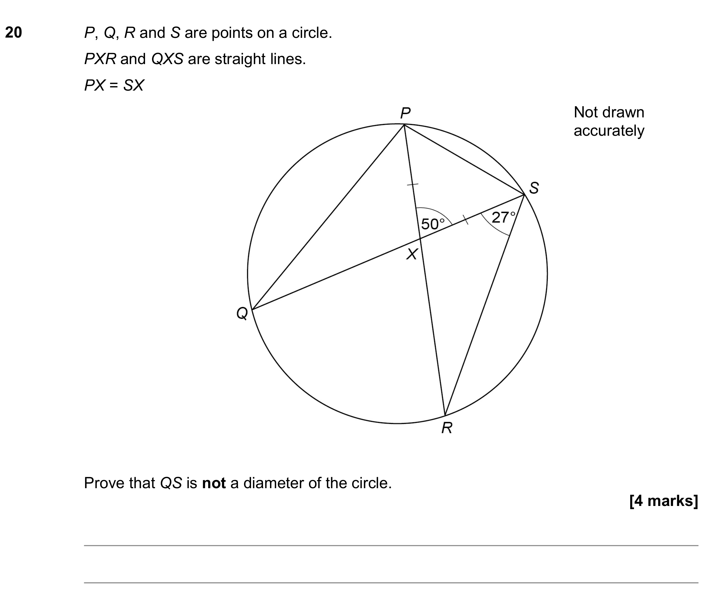 Question 20 — Circle Theorems — AQA GCSE November 2018