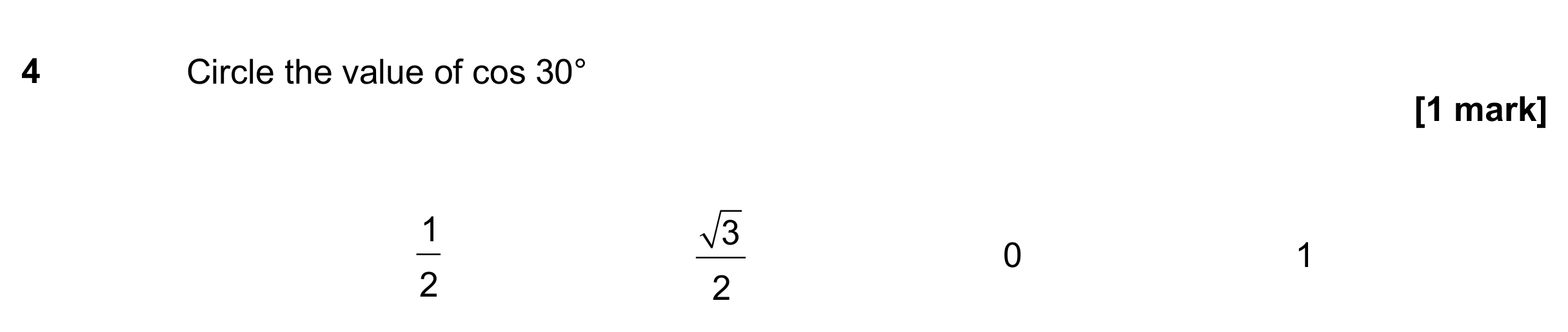 Question 4 — Trigonometry — AQA GCSE November 2018