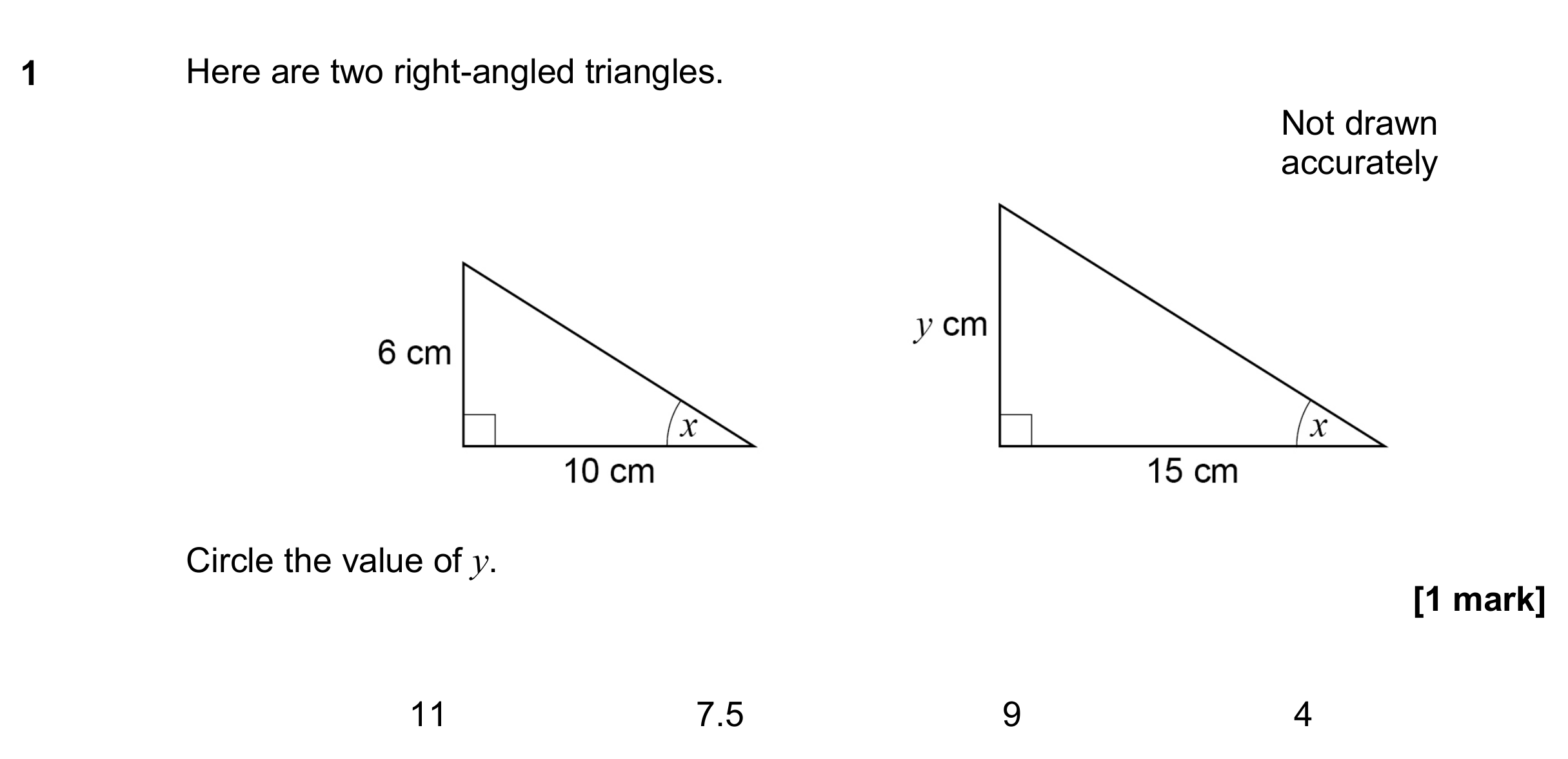 Question 1 — Congruence and Similarity — AQA GCSE June 2019