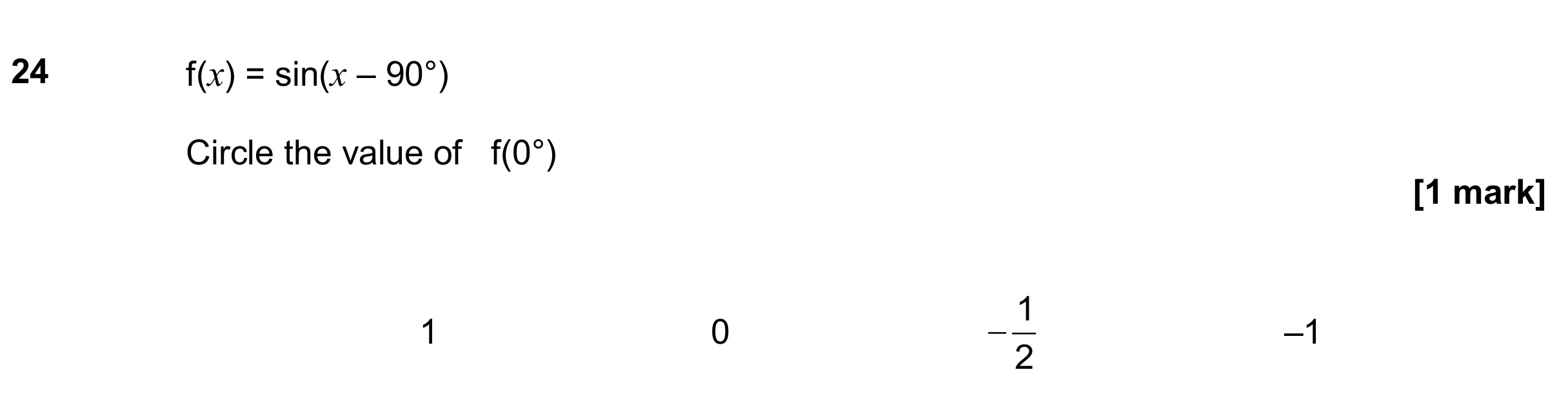 Question 24 — Functions, Trigonometry — AQA GCSE June 2019