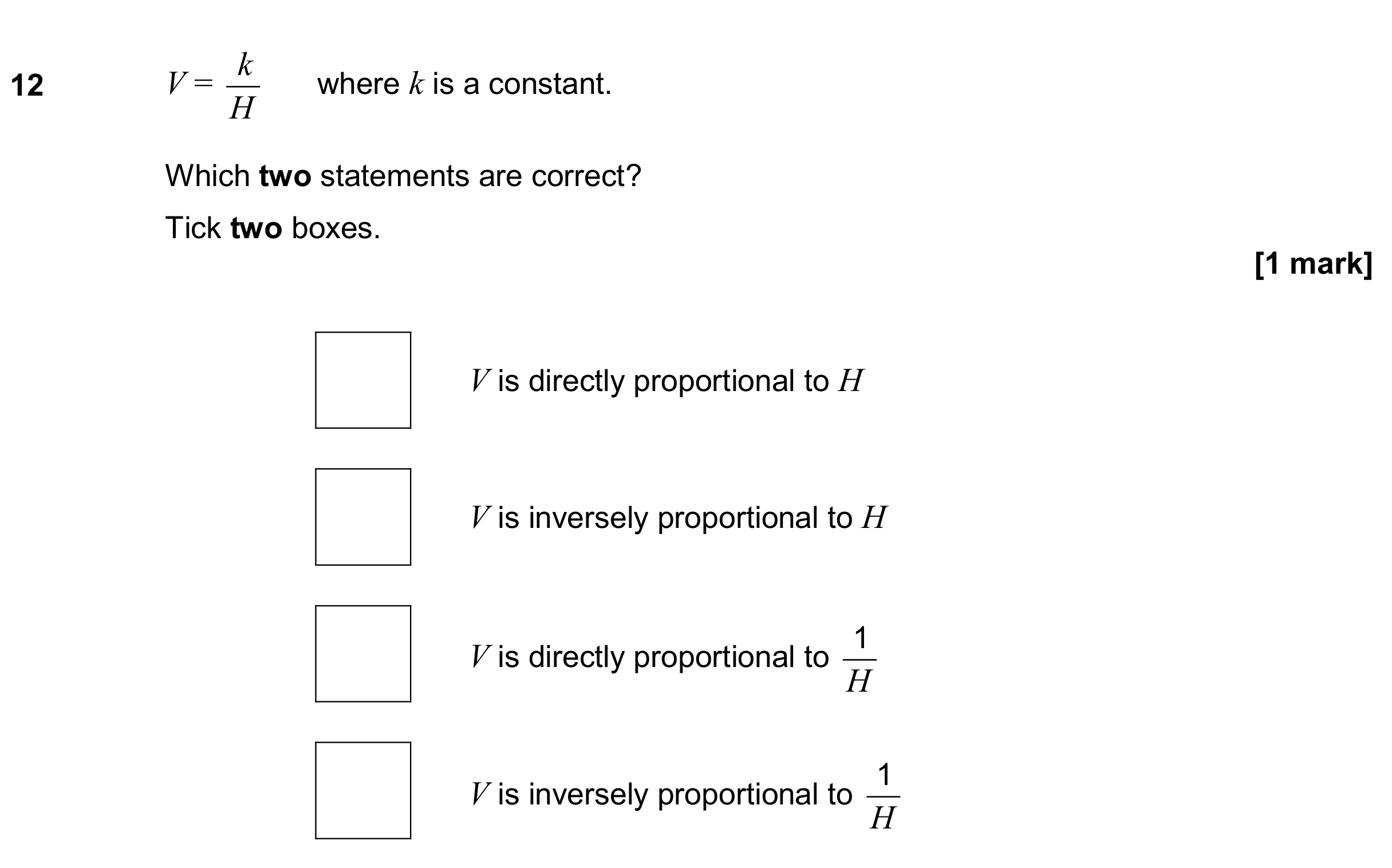 Question 12 — Proportion — AQA GCSE November 2019