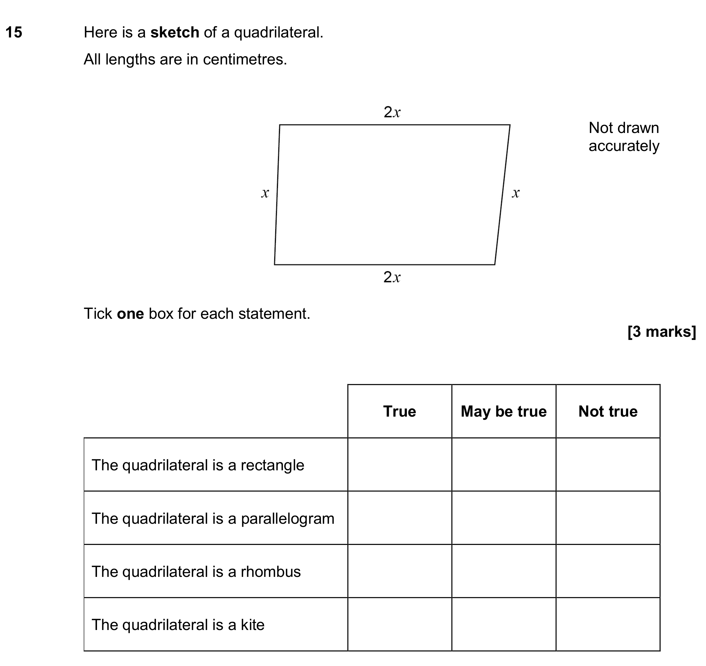 Question 15 — Polygons — AQA GCSE November 2019