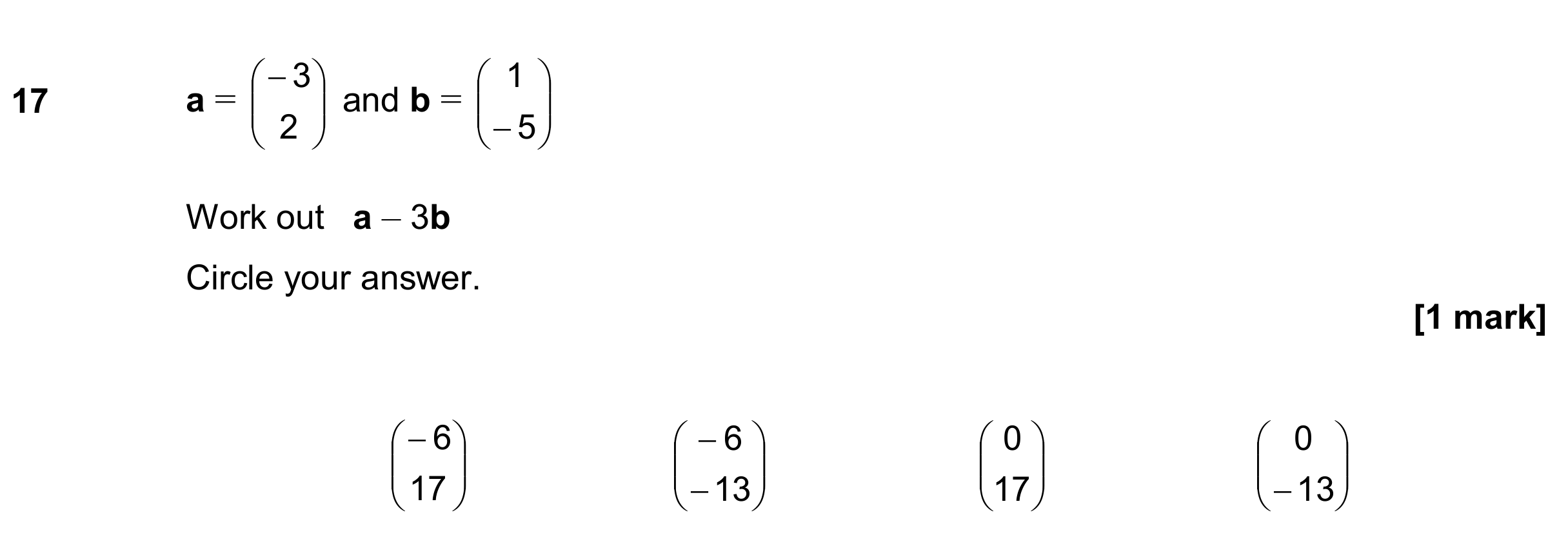 Question 17 — Vectors — AQA GCSE November 2019