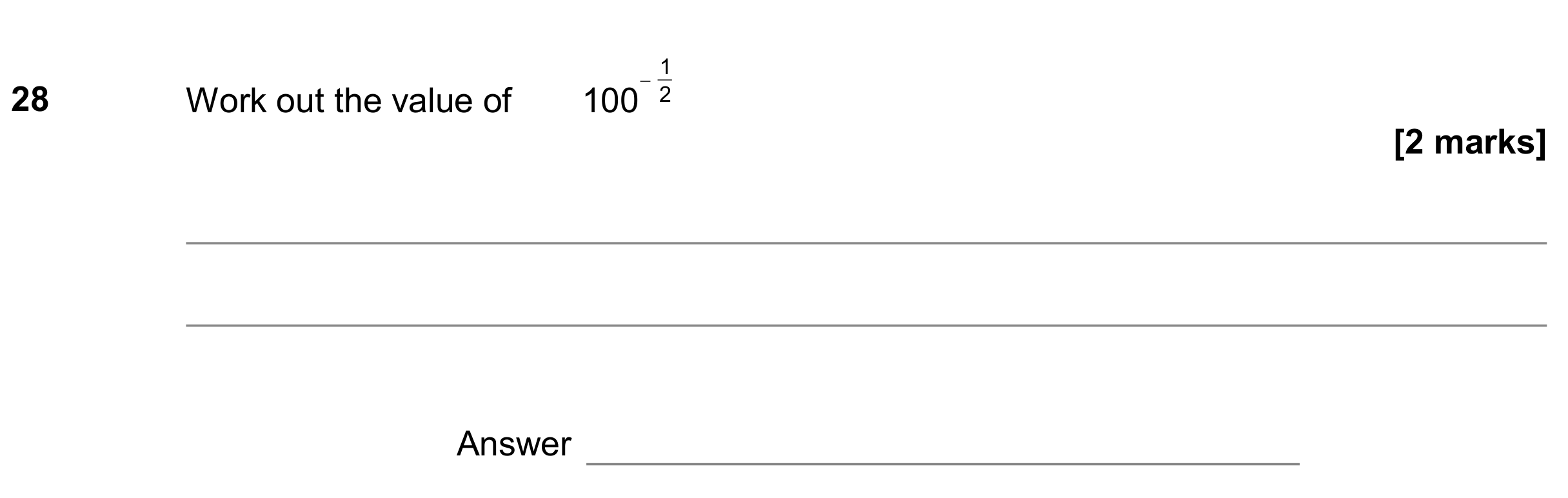 Question 28 — Powers — AQA GCSE November 2019