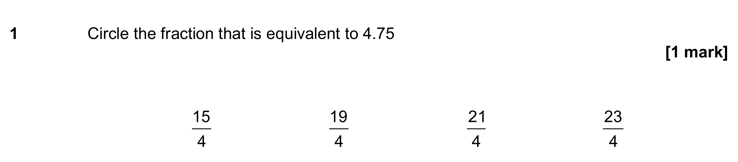 Question 1 — Fractions — AQA GCSE June 2020