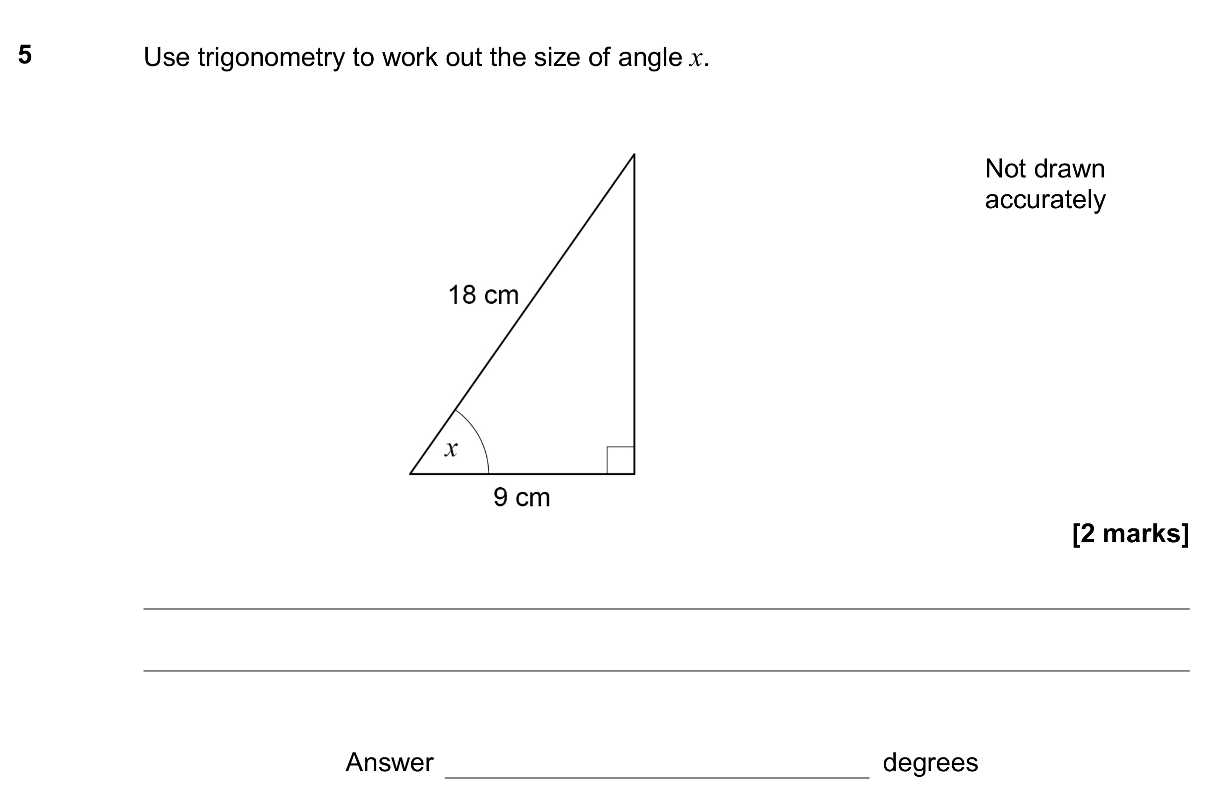 Question 5 — Trigonometry — AQA GCSE June 2020