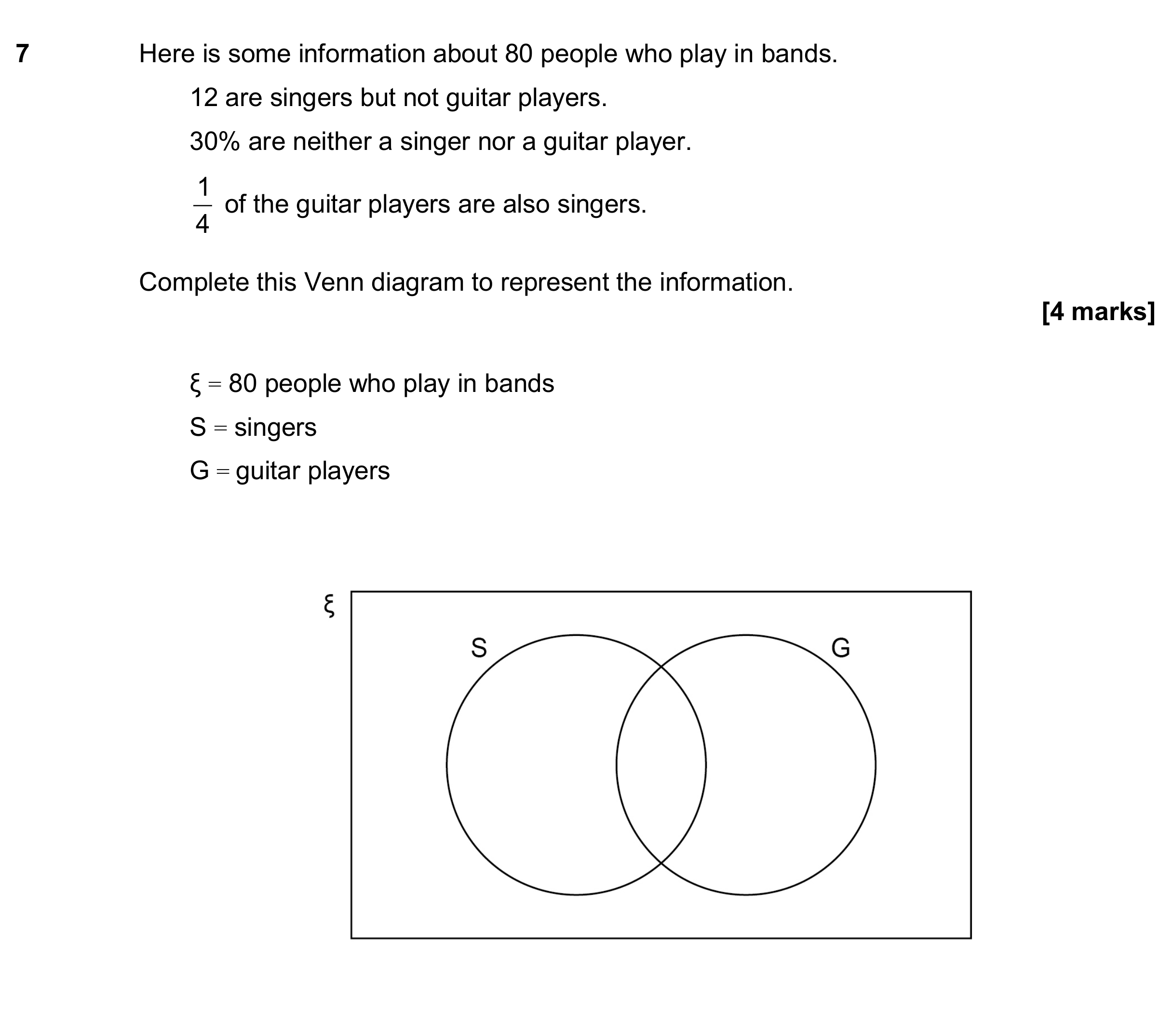 Question 7 — Venn Diagram — AQA GCSE June 2020