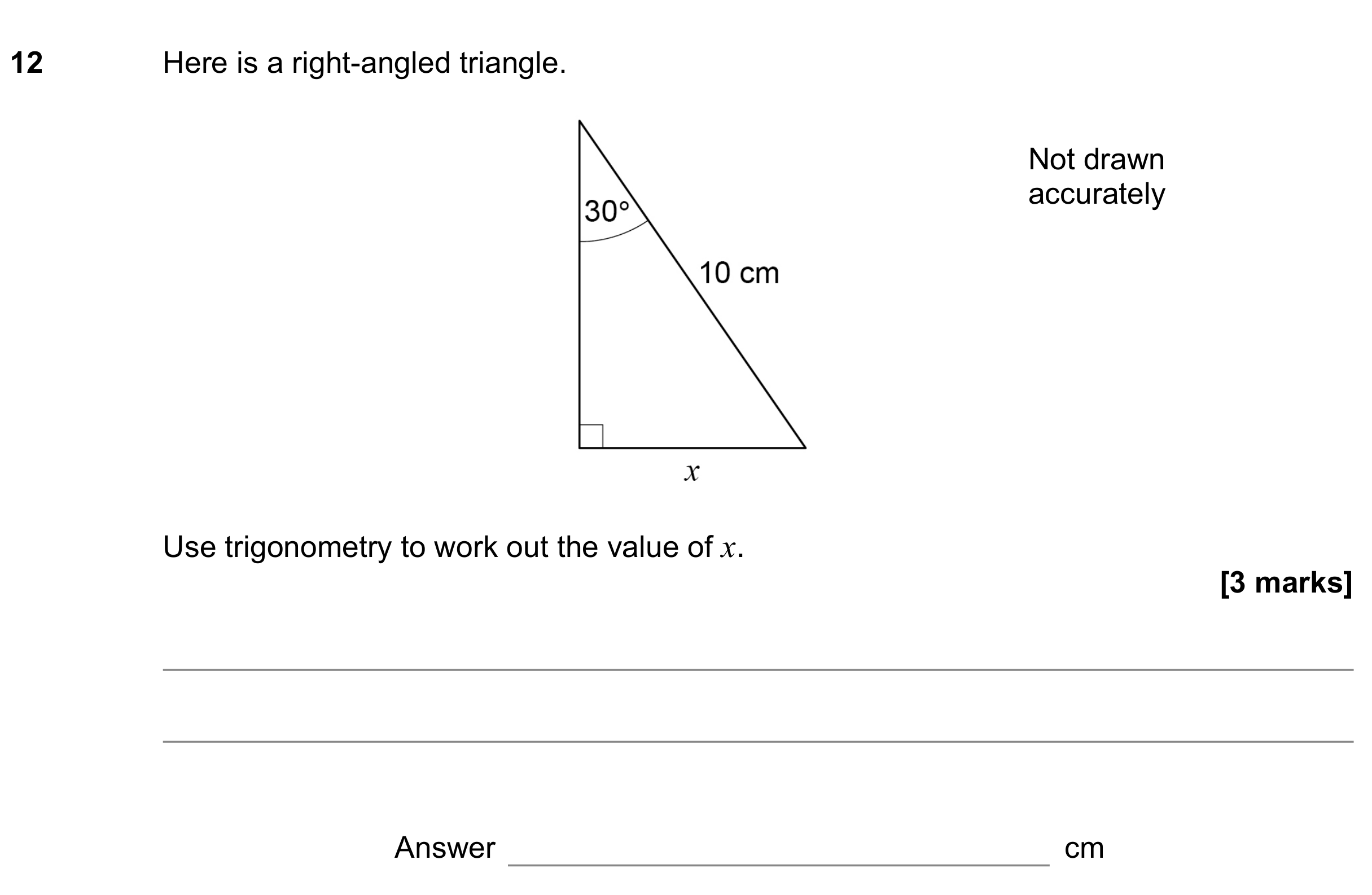 Question 12 — Trigonometry — AQA GCSE June 2021