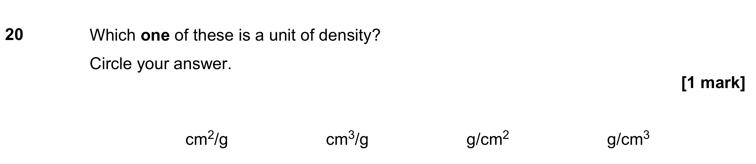 Question 20 — Speed/Distance/Time/Density/Pressure — AQA GCSE June 2021