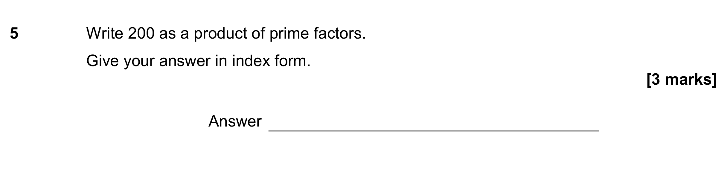 Question 5 — Prime Factors — AQA GCSE June 2021