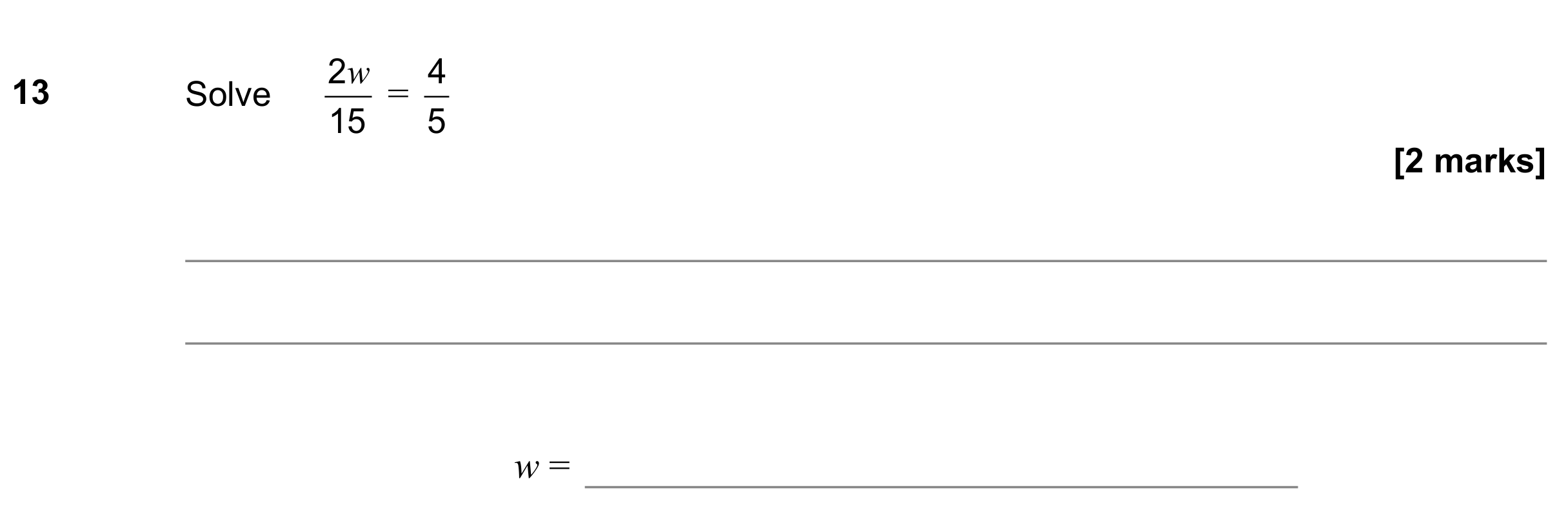 Question 13 — Linear Equations — AQA GCSE June 2022