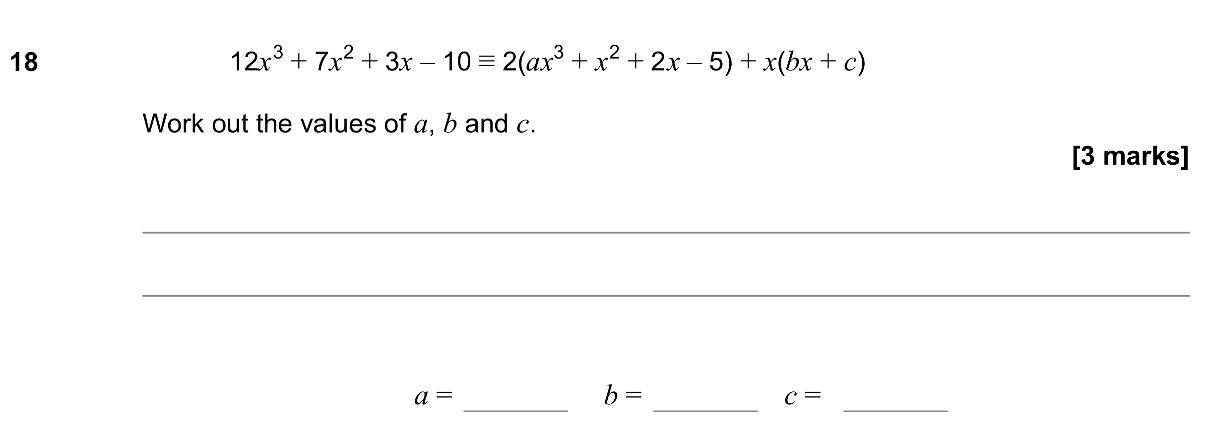 Question 18 — Algebra (Expand/Simplify/Factorise) — AQA GCSE June 2022