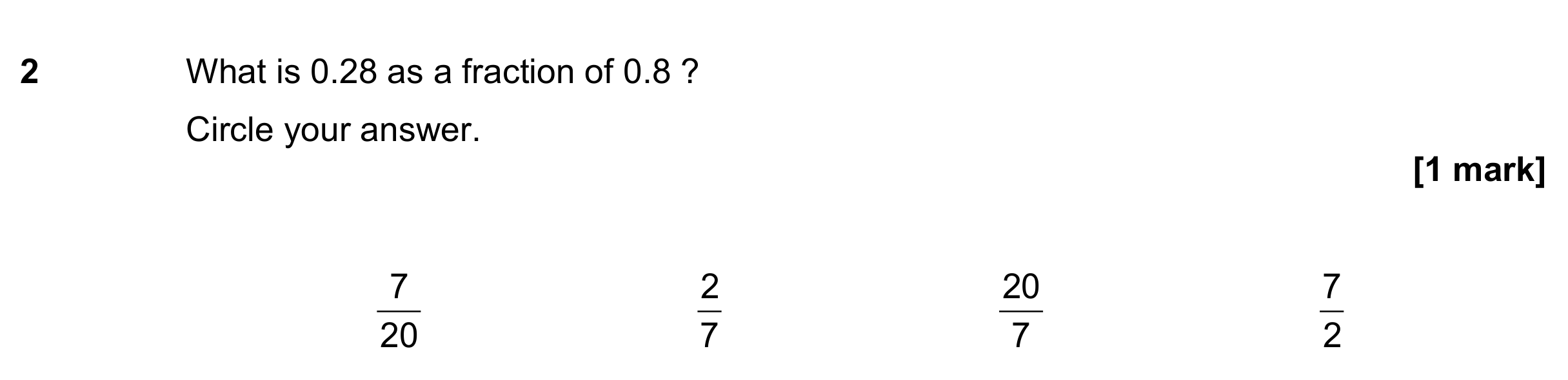 Question 2 — Fractions — AQA GCSE June 2022