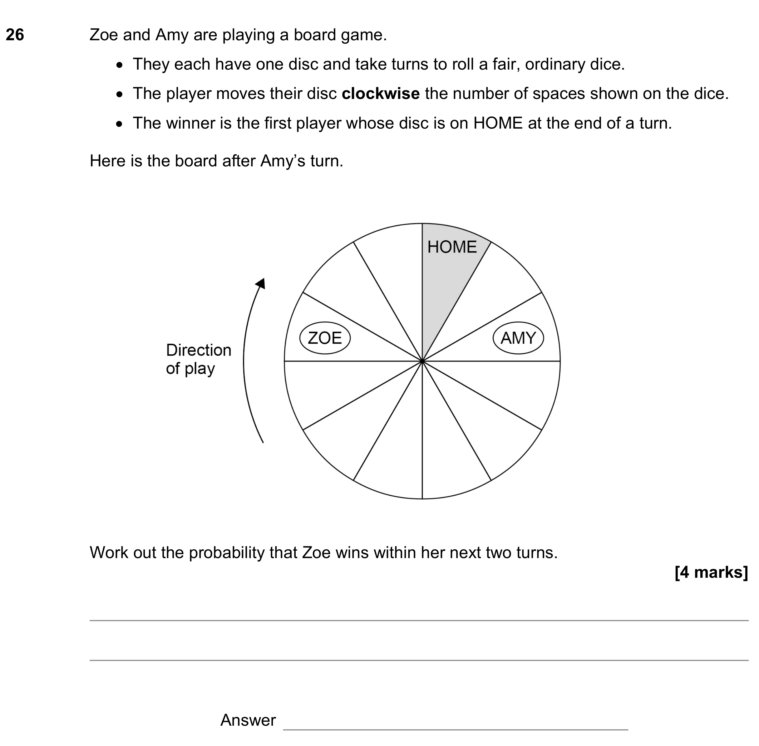 Question 26 — Probability — AQA GCSE June 2022