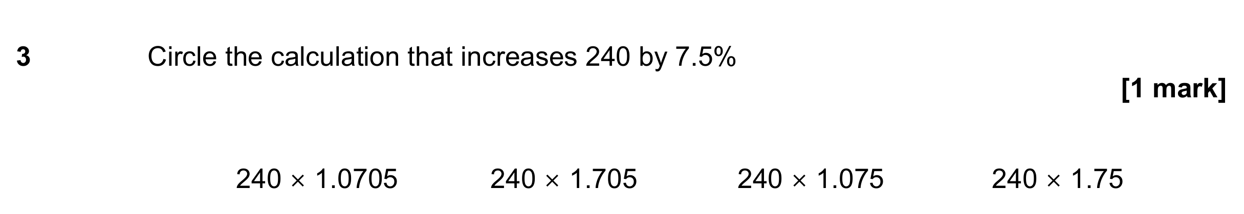 Question 3 — Percentages — AQA GCSE June 2022