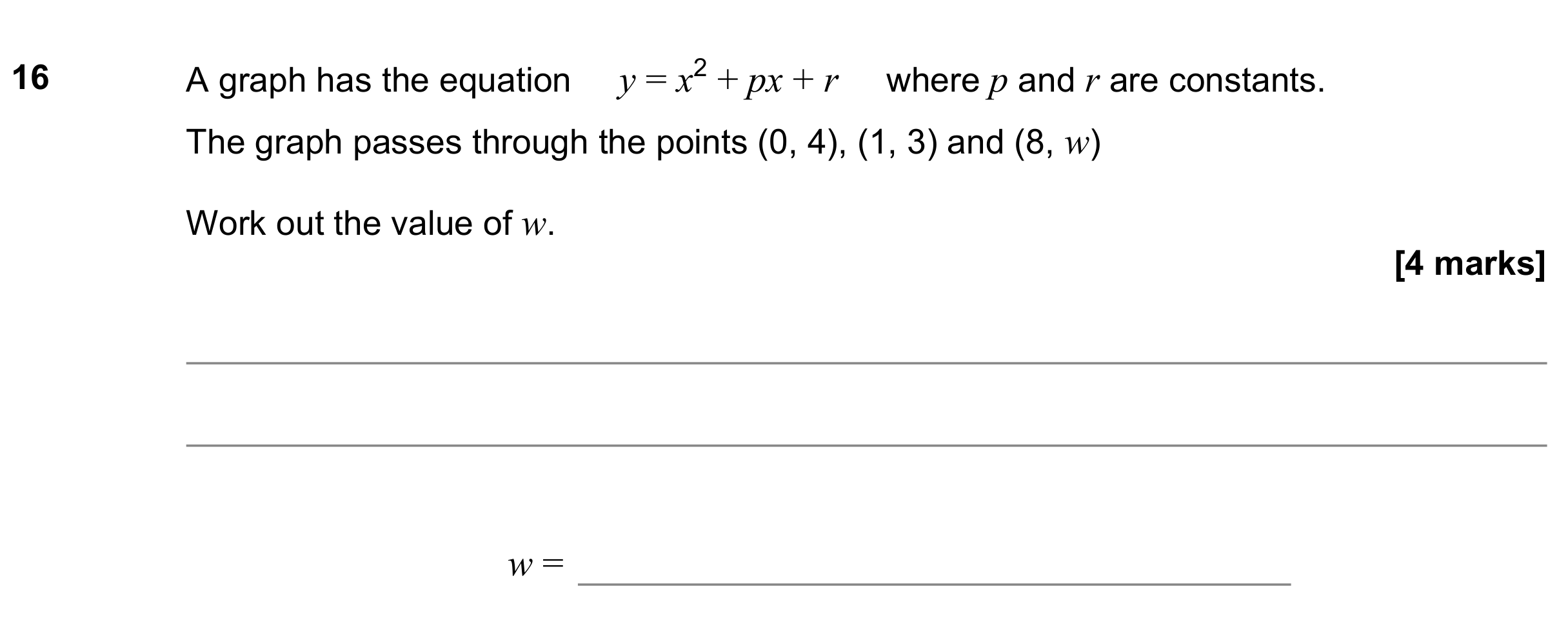 Question 16 — Formulae — AQA GCSE November 2022