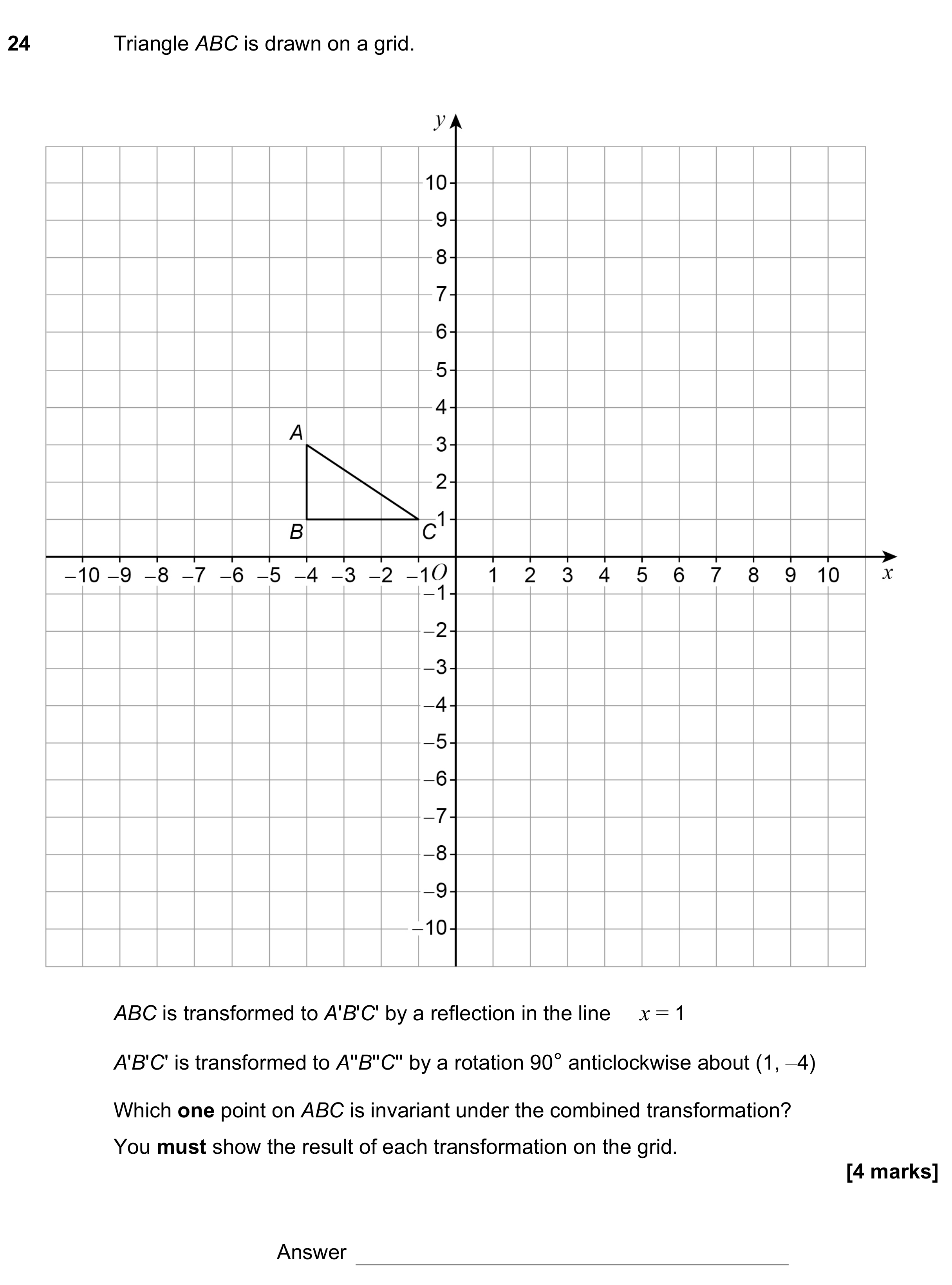 Question 24 — Rotations/Reflections/Translations/Enlargements — AQA GCSE November 2022
