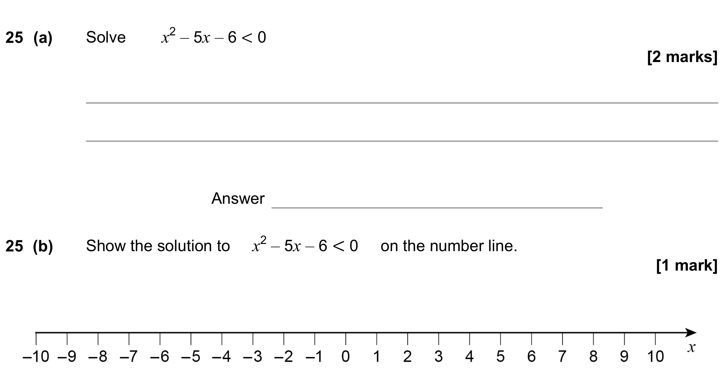 Question 25 — Inequalities — AQA GCSE November 2022
