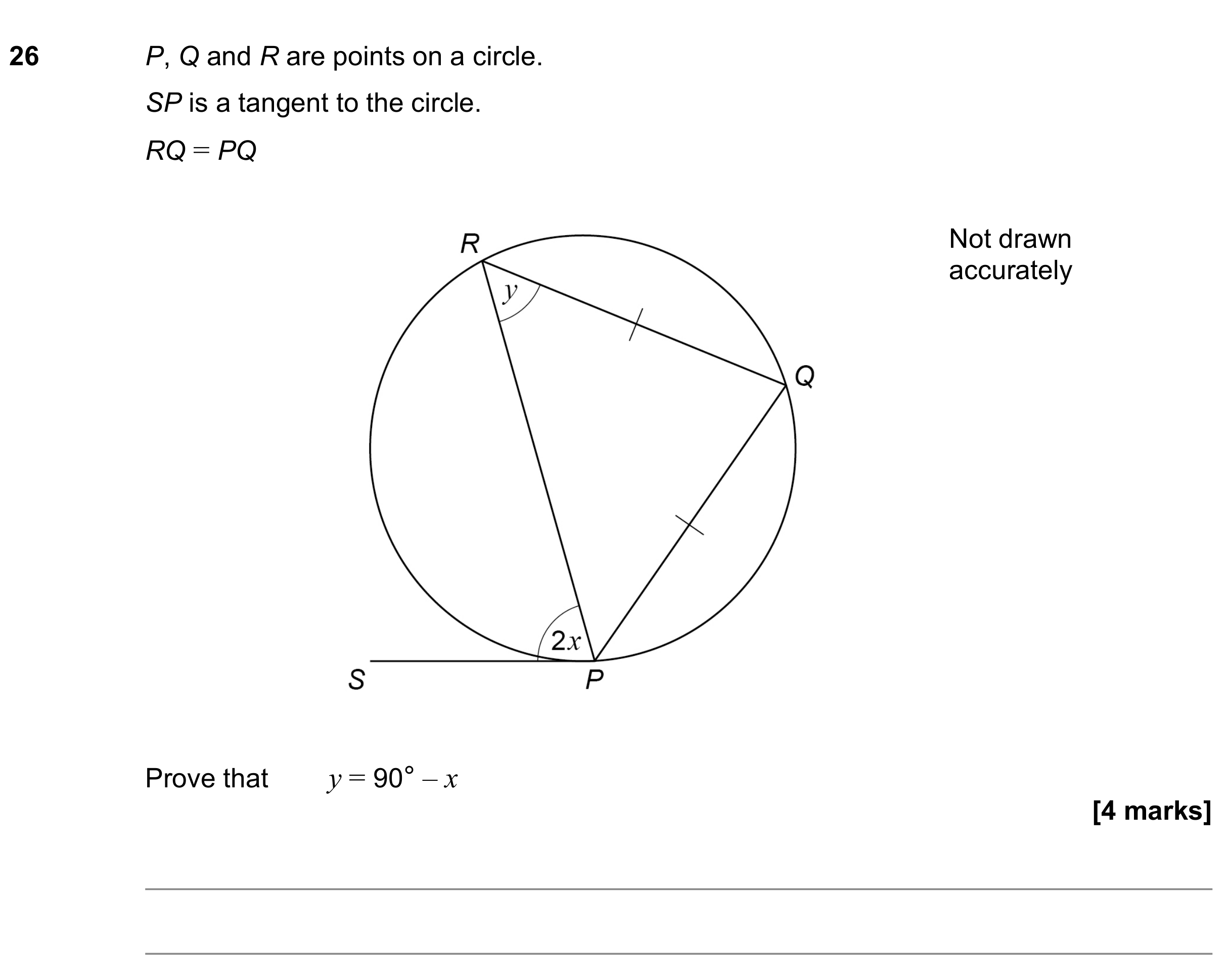 Question 26 — Circle Theorems — AQA GCSE November 2022