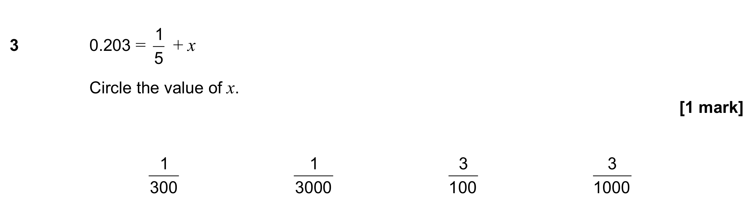 Question 3 — Fractions — AQA GCSE November 2022