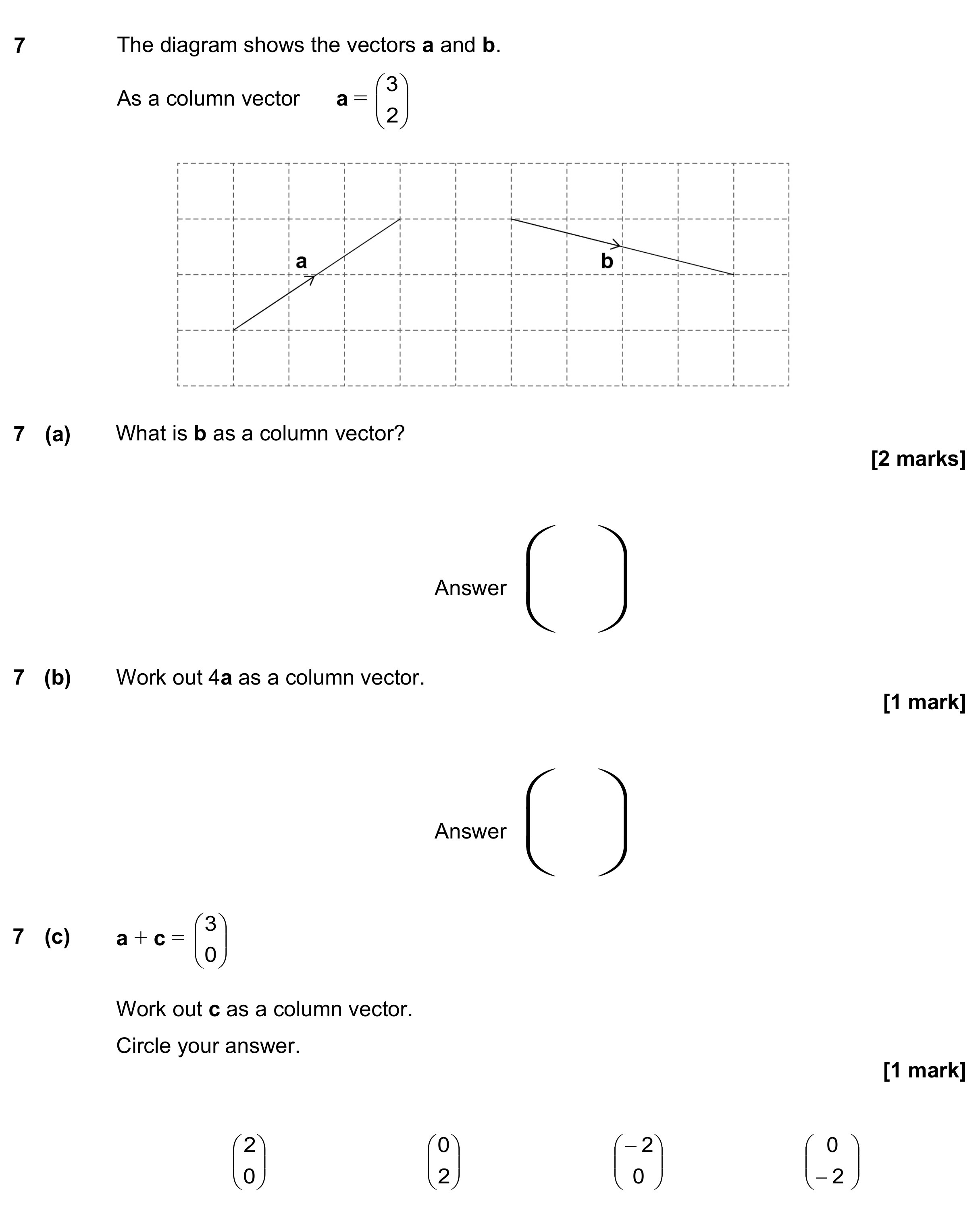 Question 7 — Vectors — AQA GCSE November 2022