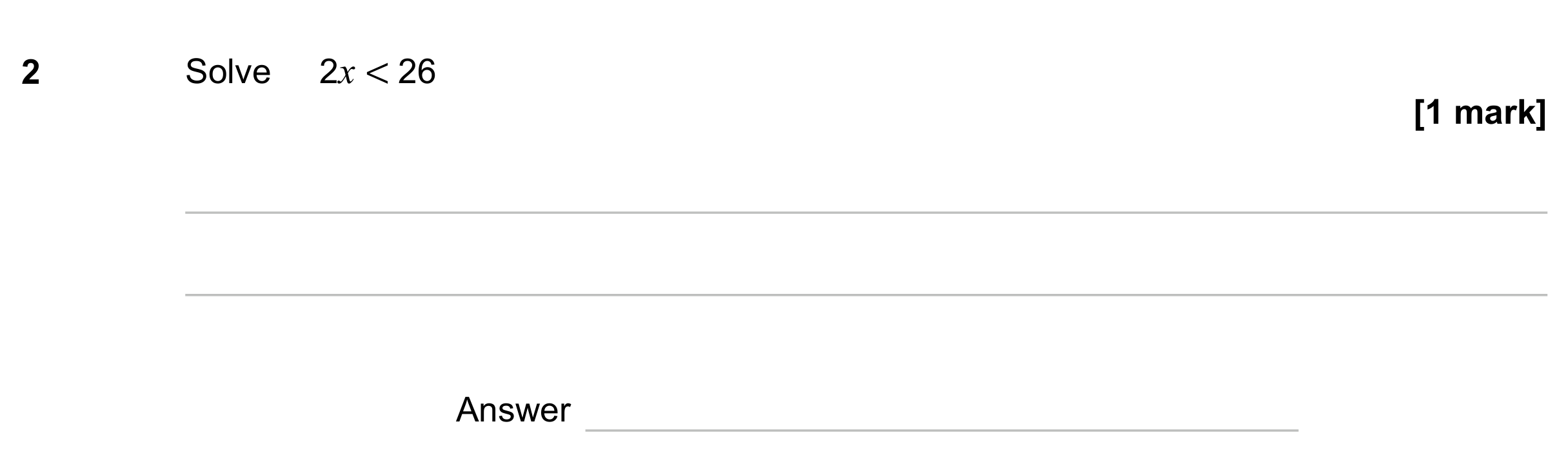 Question 2 — Inequalities — AQA GCSE June 2023