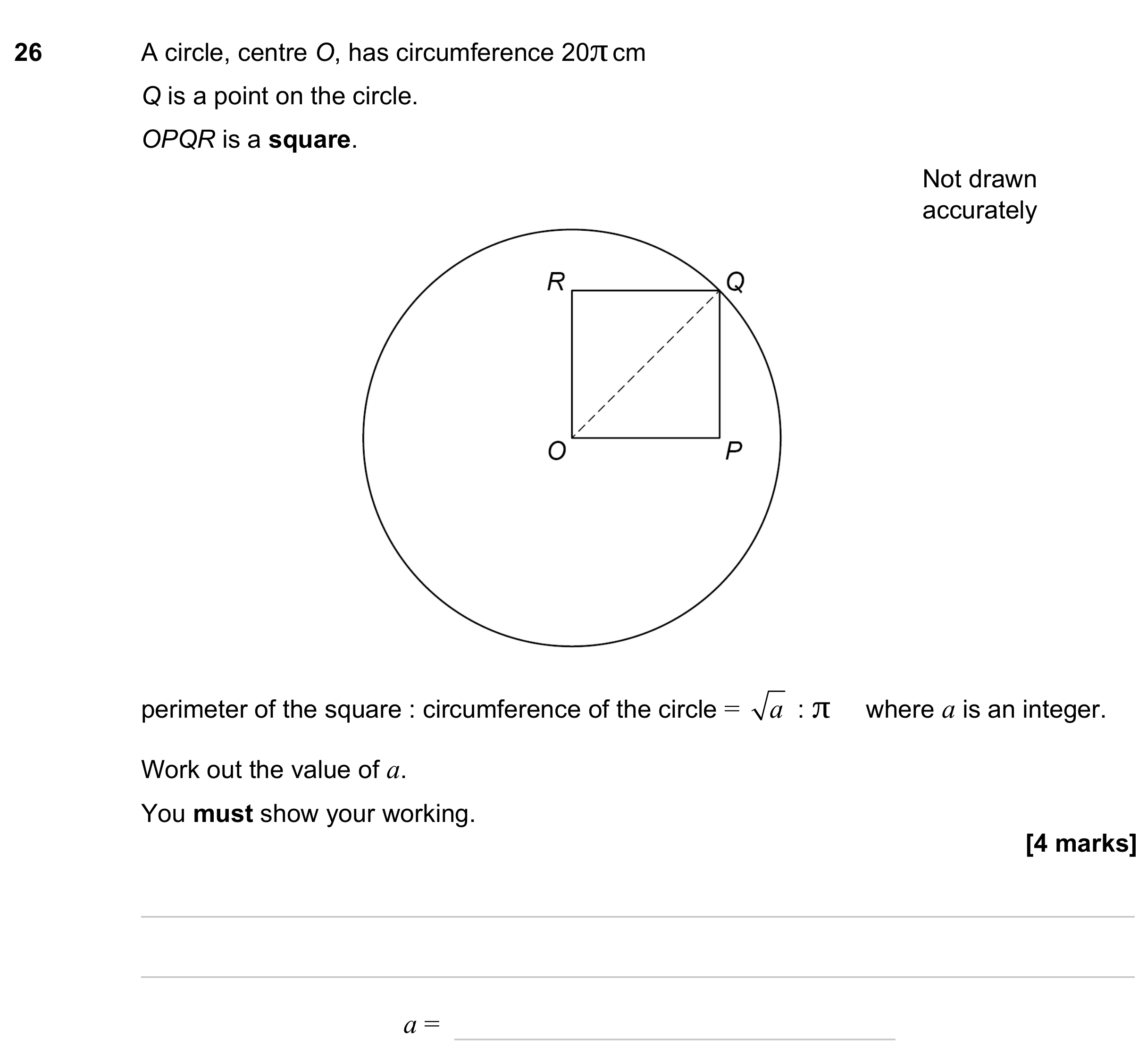 Question 26 — Perimeter and Area, Ratios, Pythagoras — AQA GCSE June 2023