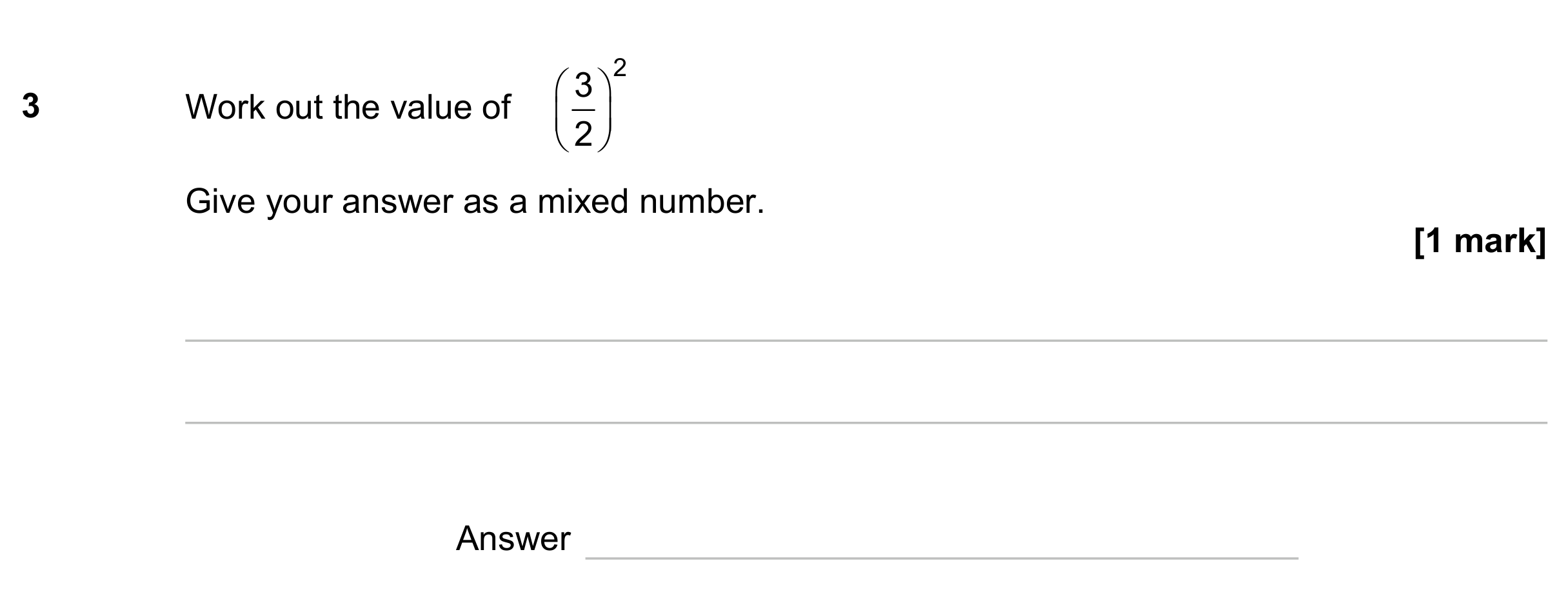 Question 3 — Fractions, Powers — AQA GCSE June 2023