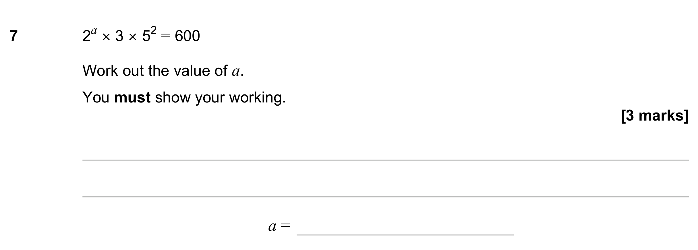 Question 7 — Prime Factors — AQA GCSE June 2023