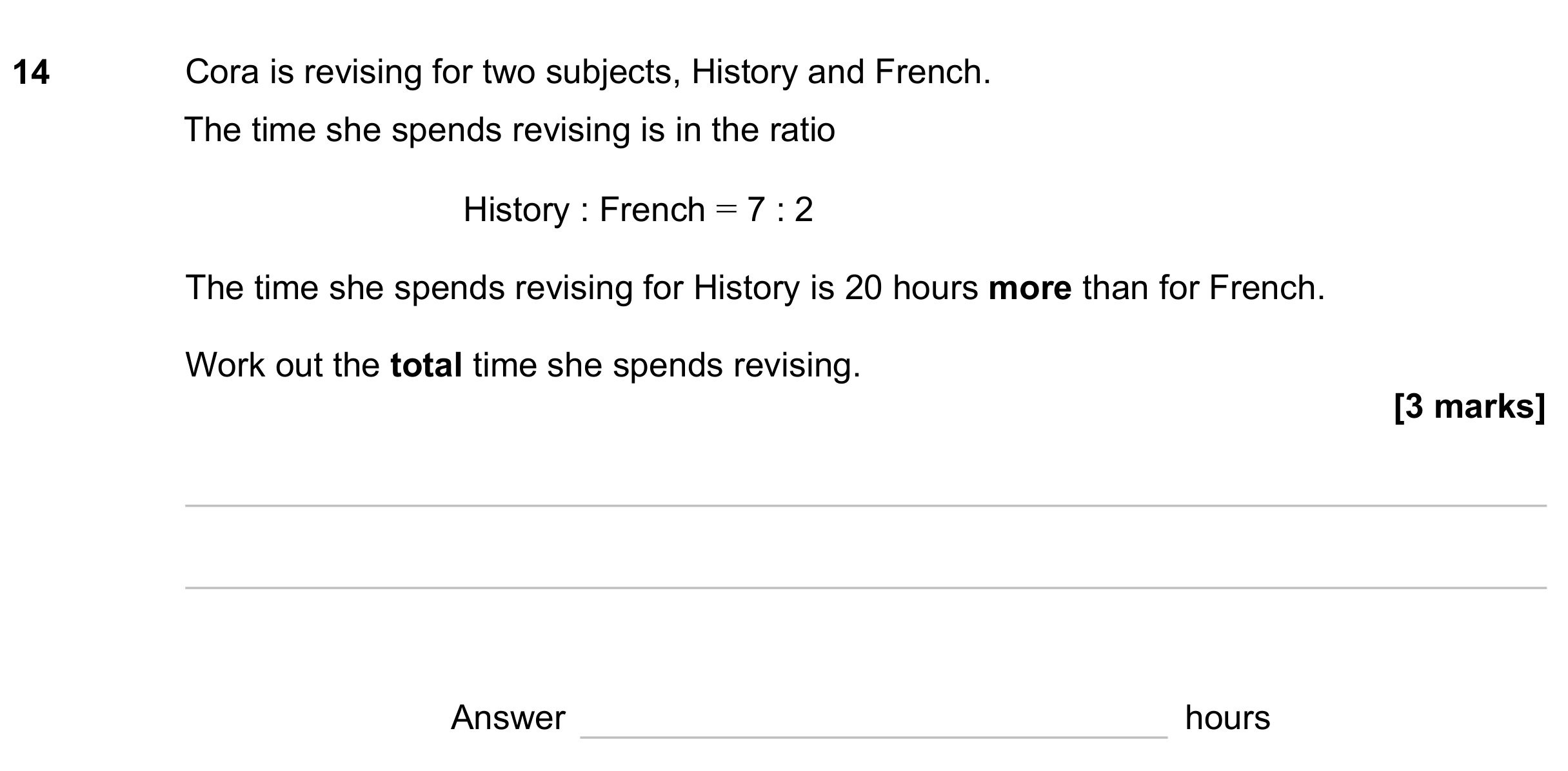 Question 14 — Ratios — AQA GCSE November 2023