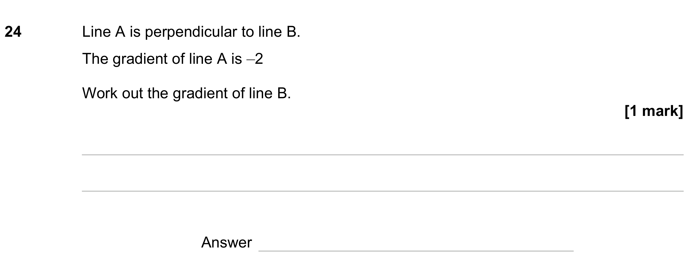 Question 24 — Straight Line Graphs — AQA GCSE November 2023