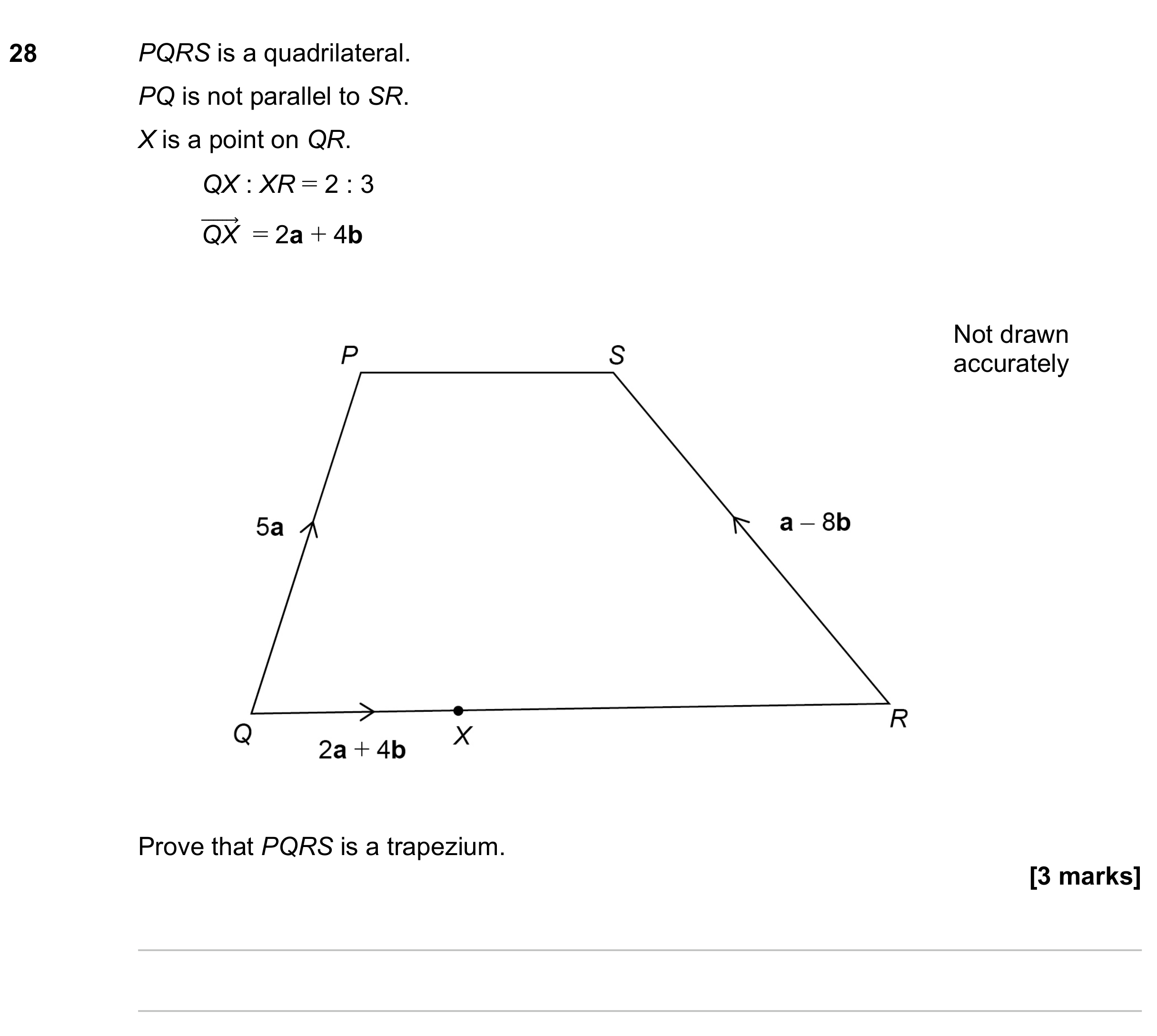 Question 28 — Vectors — AQA GCSE November 2023