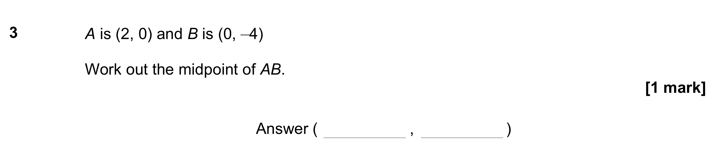 Question 3 — Midpoints — AQA GCSE November 2023
