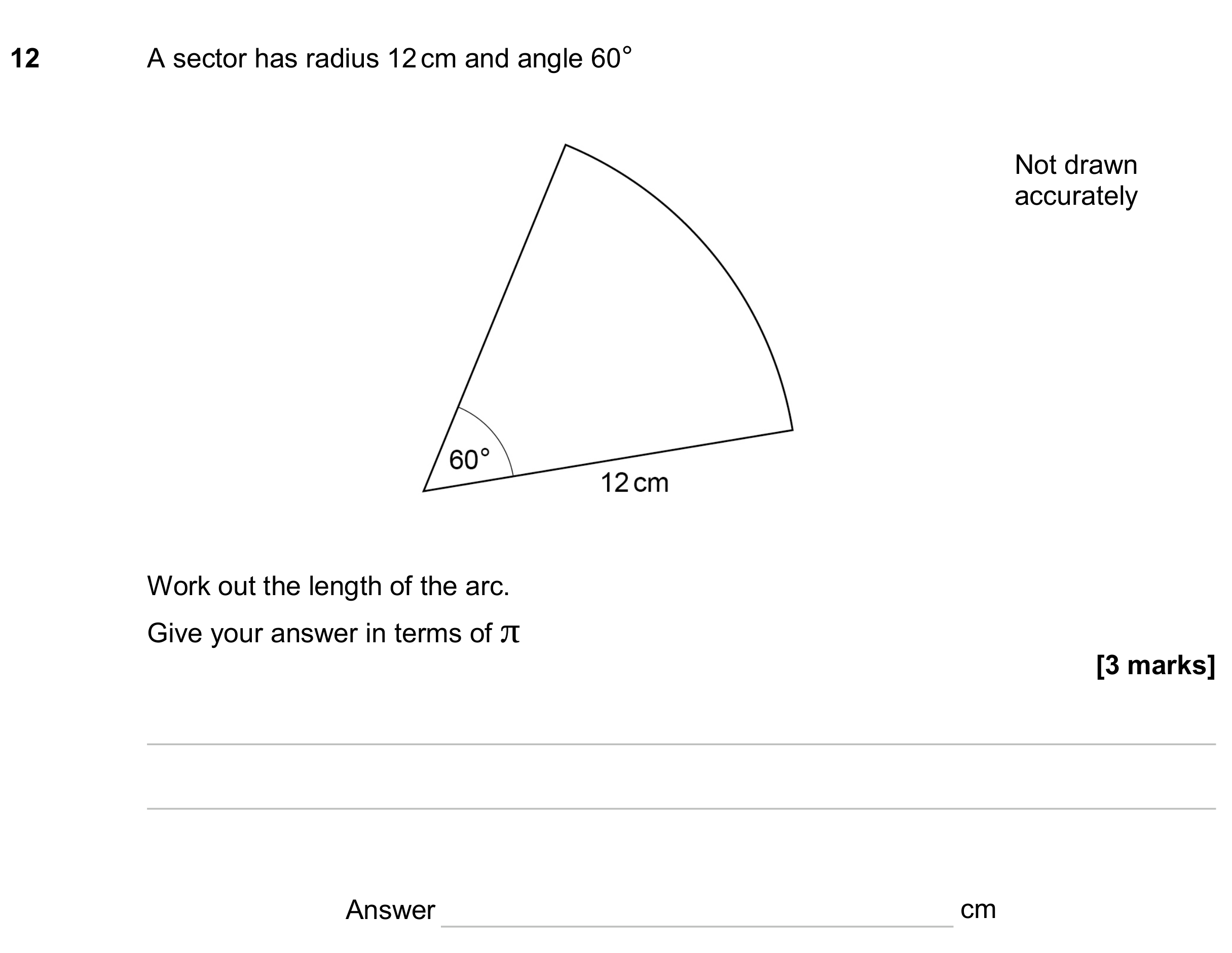 Question 12 — Sectors — AQA GCSE June 2024
