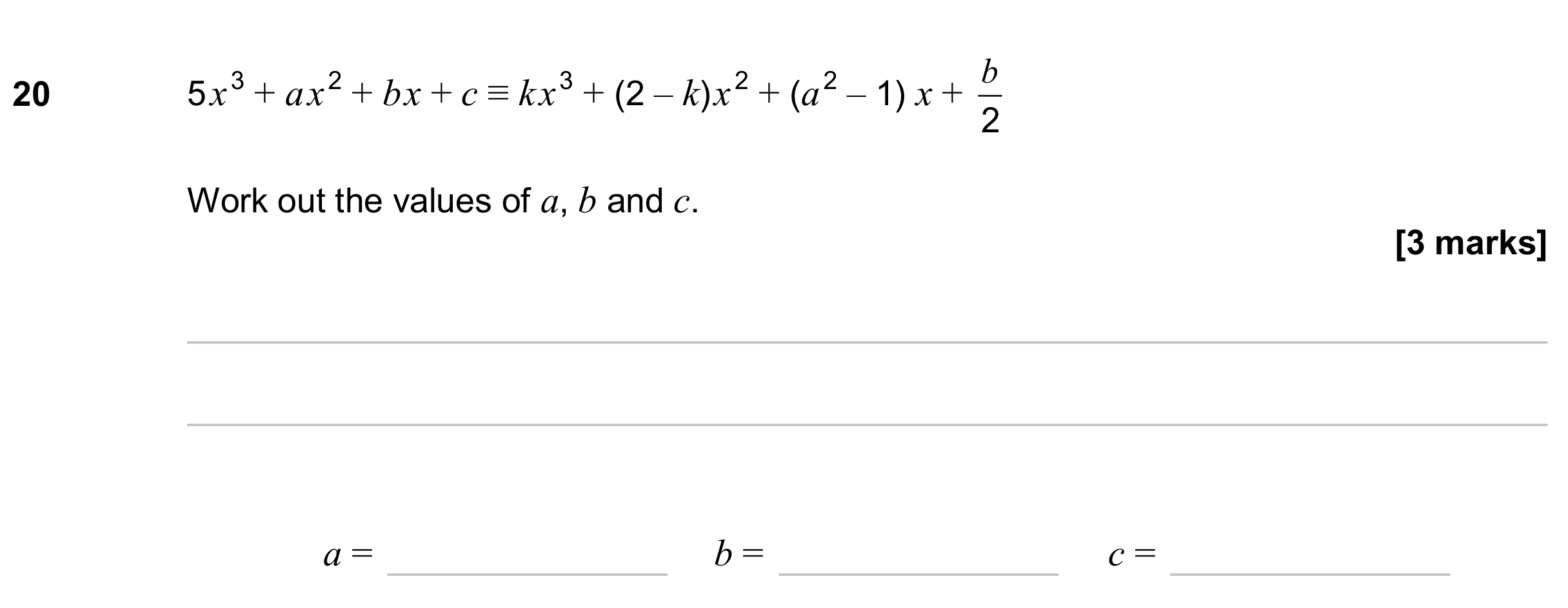 Question 20 — Algebra (Expand/Simplify/Factorise) — AQA GCSE June 2024