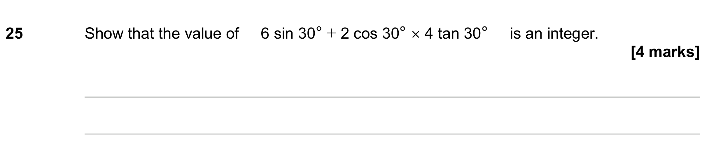 Question 25 — Trigonometry — AQA GCSE June 2024