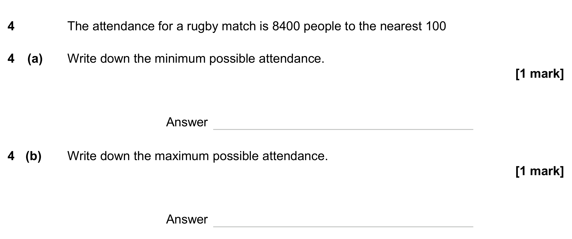 Question 4 — Rounding — AQA GCSE June 2024
