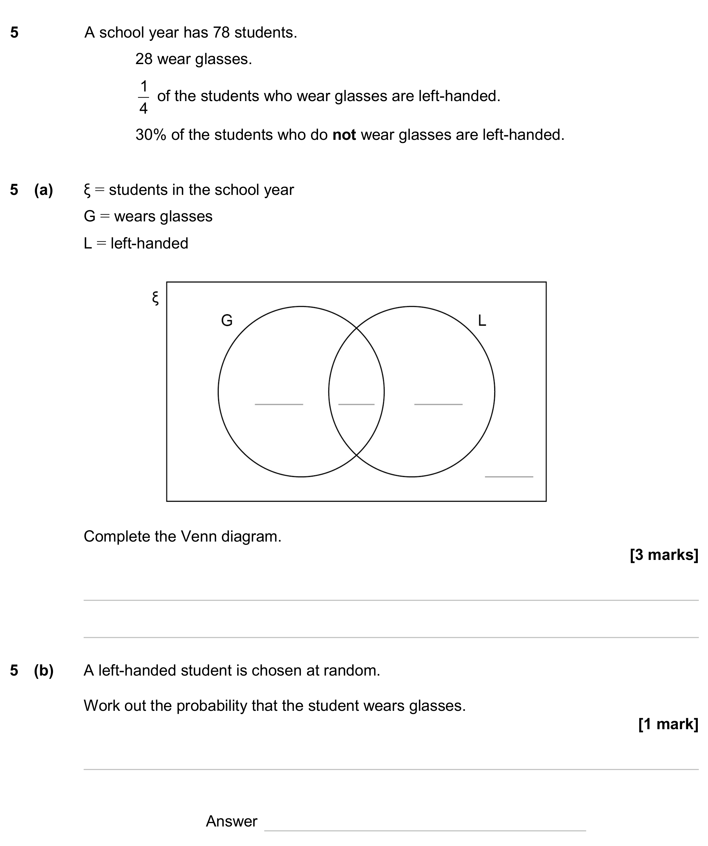 Question 5 — Venn Diagram — AQA GCSE June 2024
