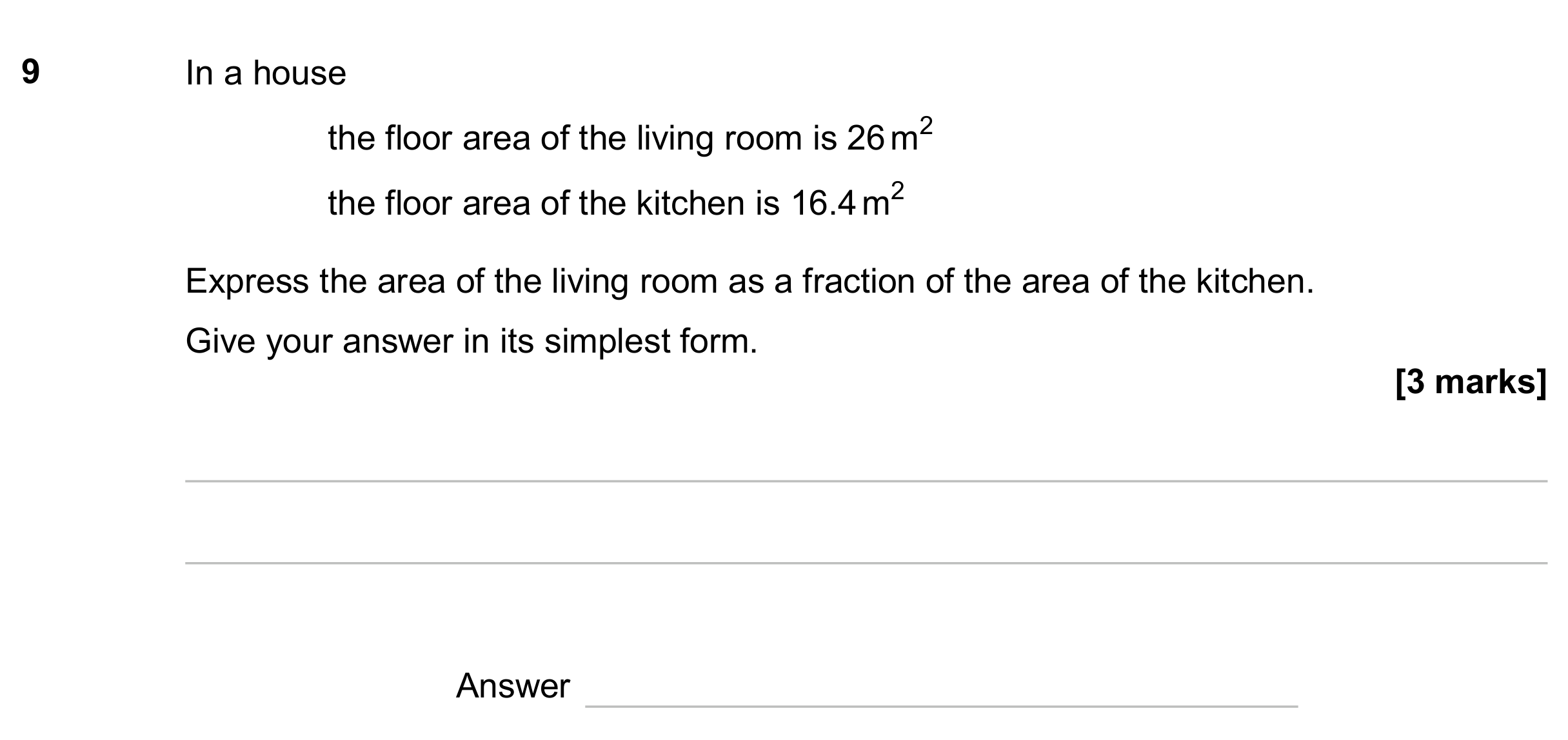 Question 9 — Fractions — AQA GCSE June 2024