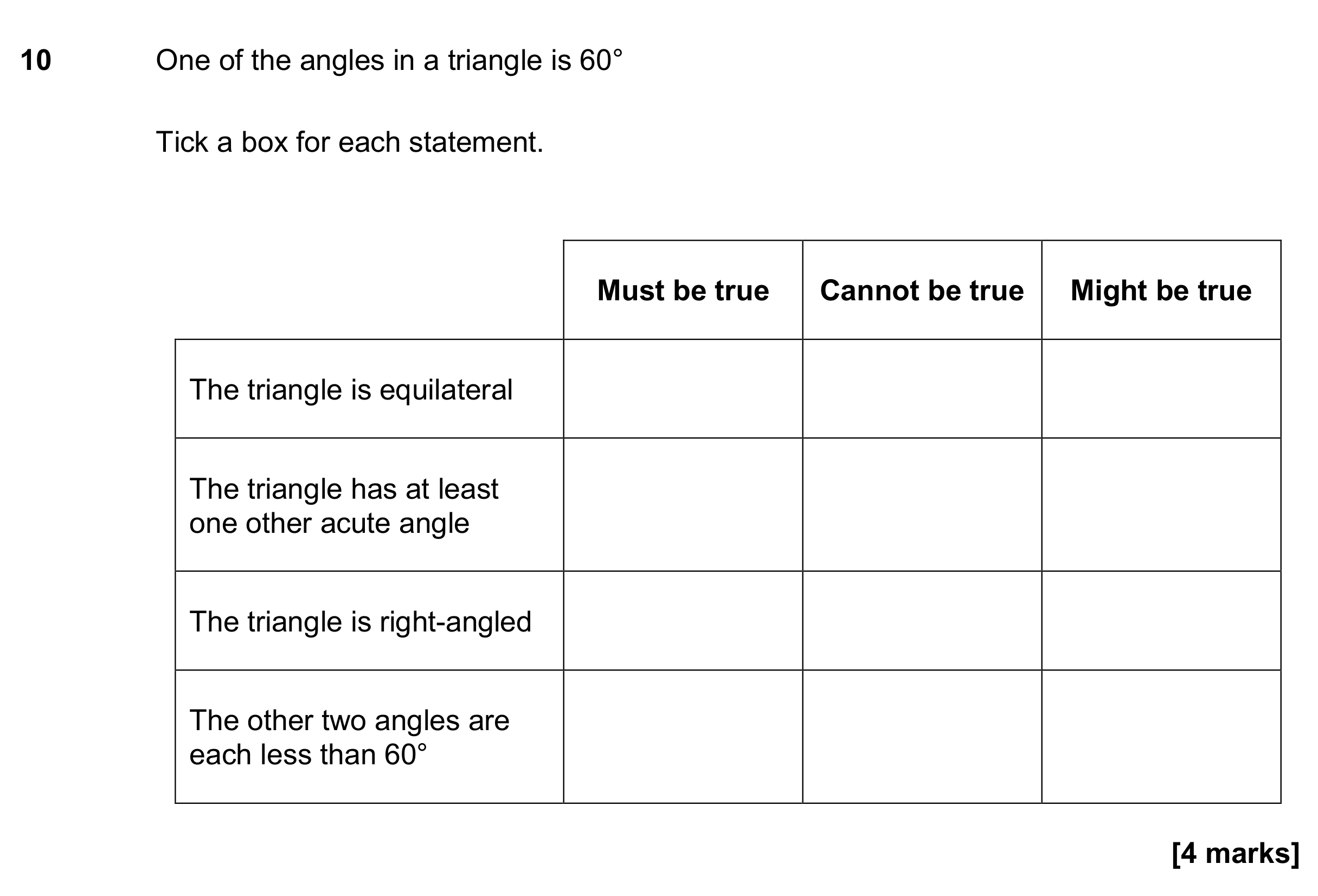 Question 10 — Angles, Polygons — AQA GCSE November 2017