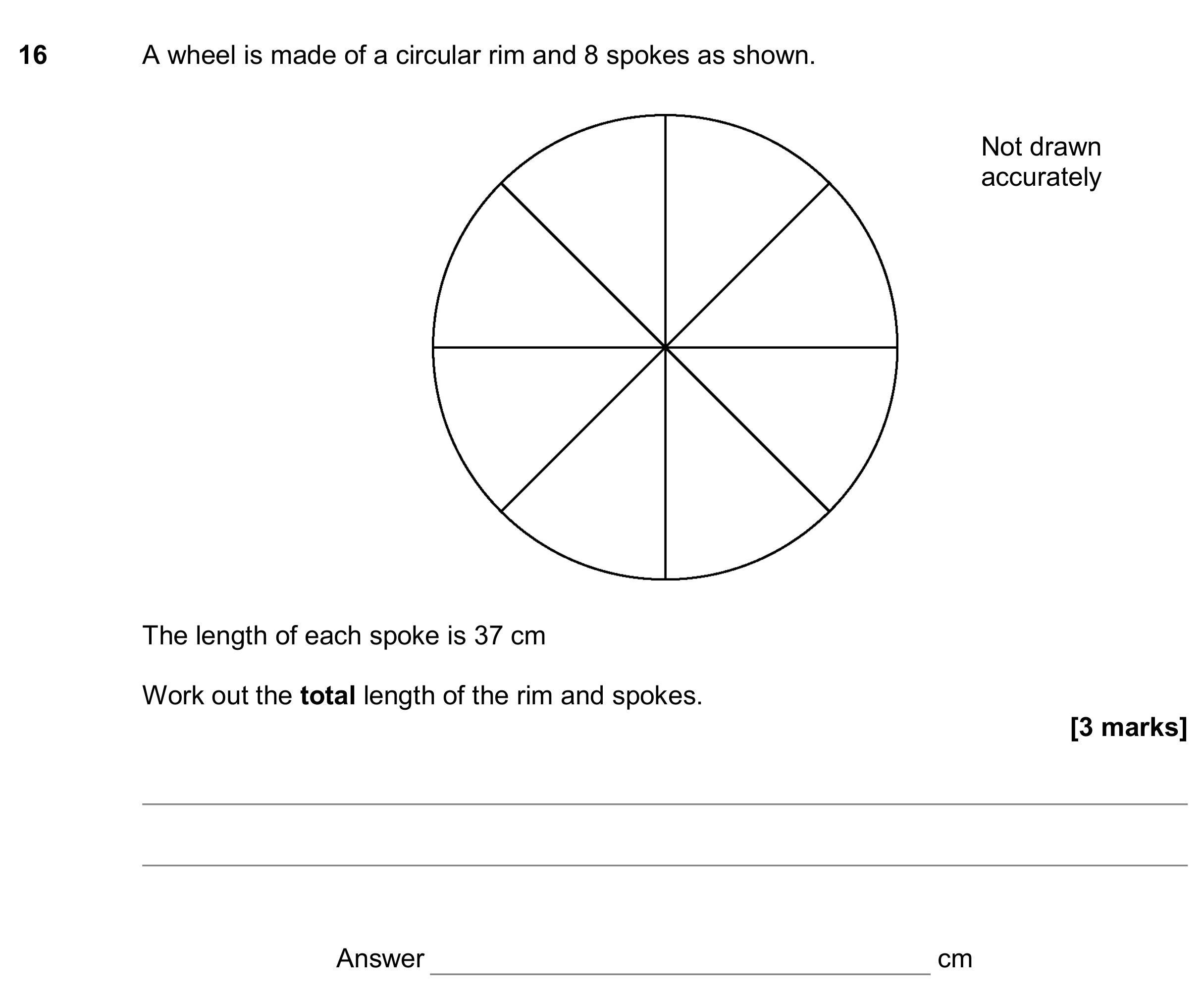 Question 16 — Perimeter and Area — AQA GCSE November 2017